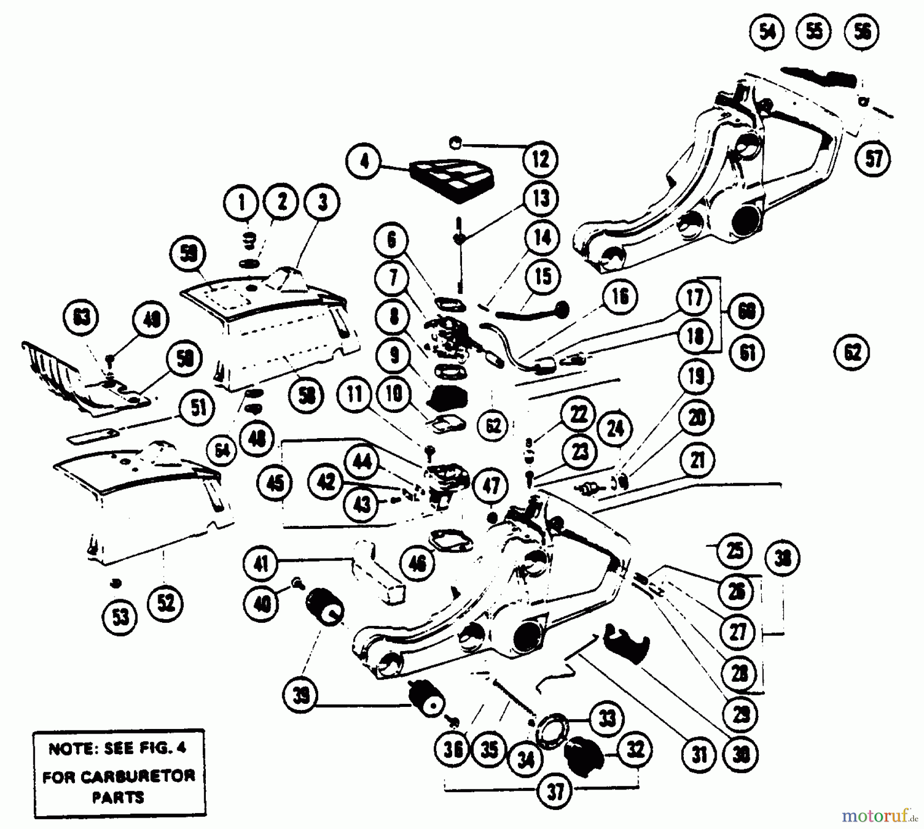  Poulan / Weed Eater Motorsägen 4200 - Poulan Chainsaw INTERNAL POWER UNIT