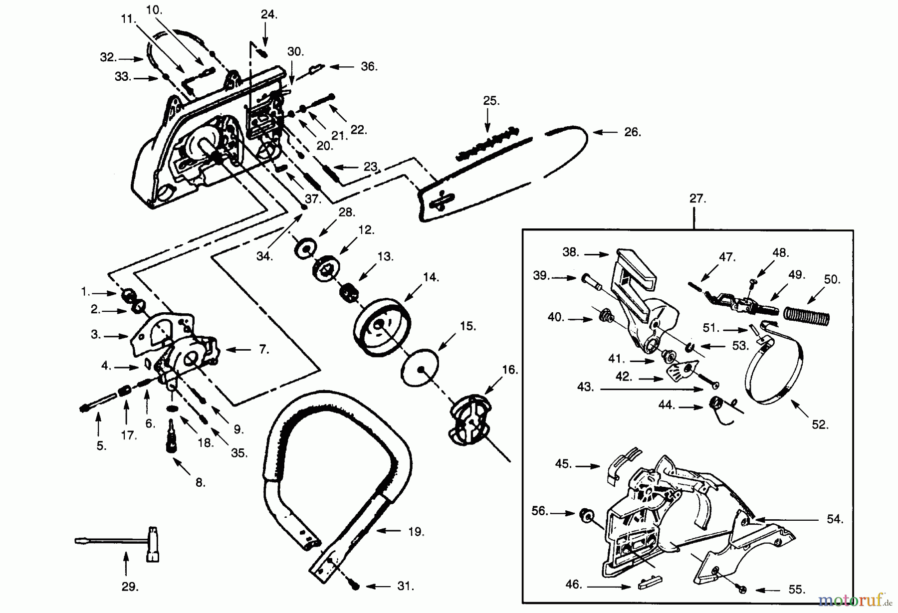 Poulan / Weed Eater Motorsägen PP336C - Poulan Pro Chainsaw HANDLE, CHAIN & BAR