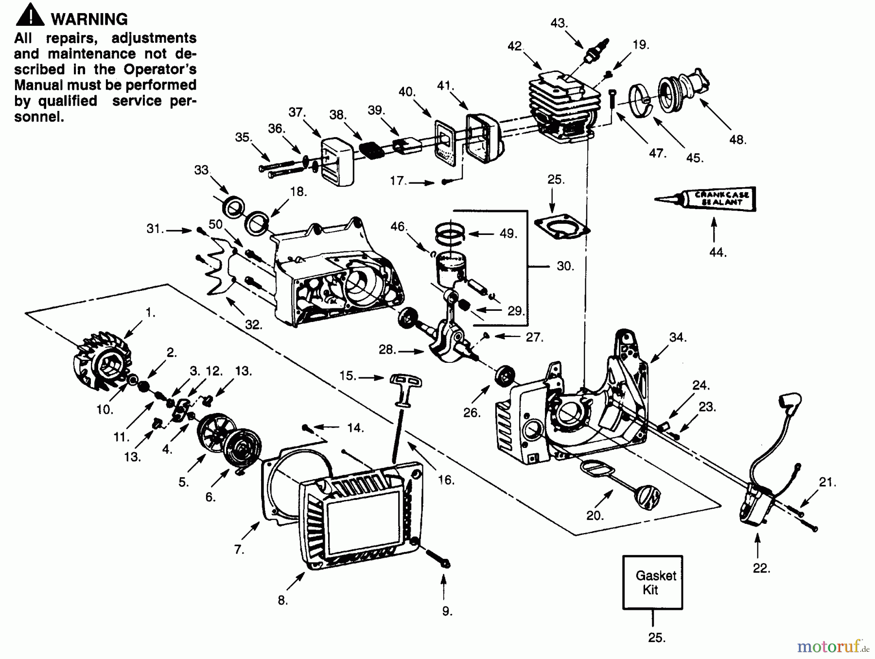Poulan / Weed Eater Motorsägen PP365C - Poulan Pro Chainsaw INTERNAL POWER UNIT