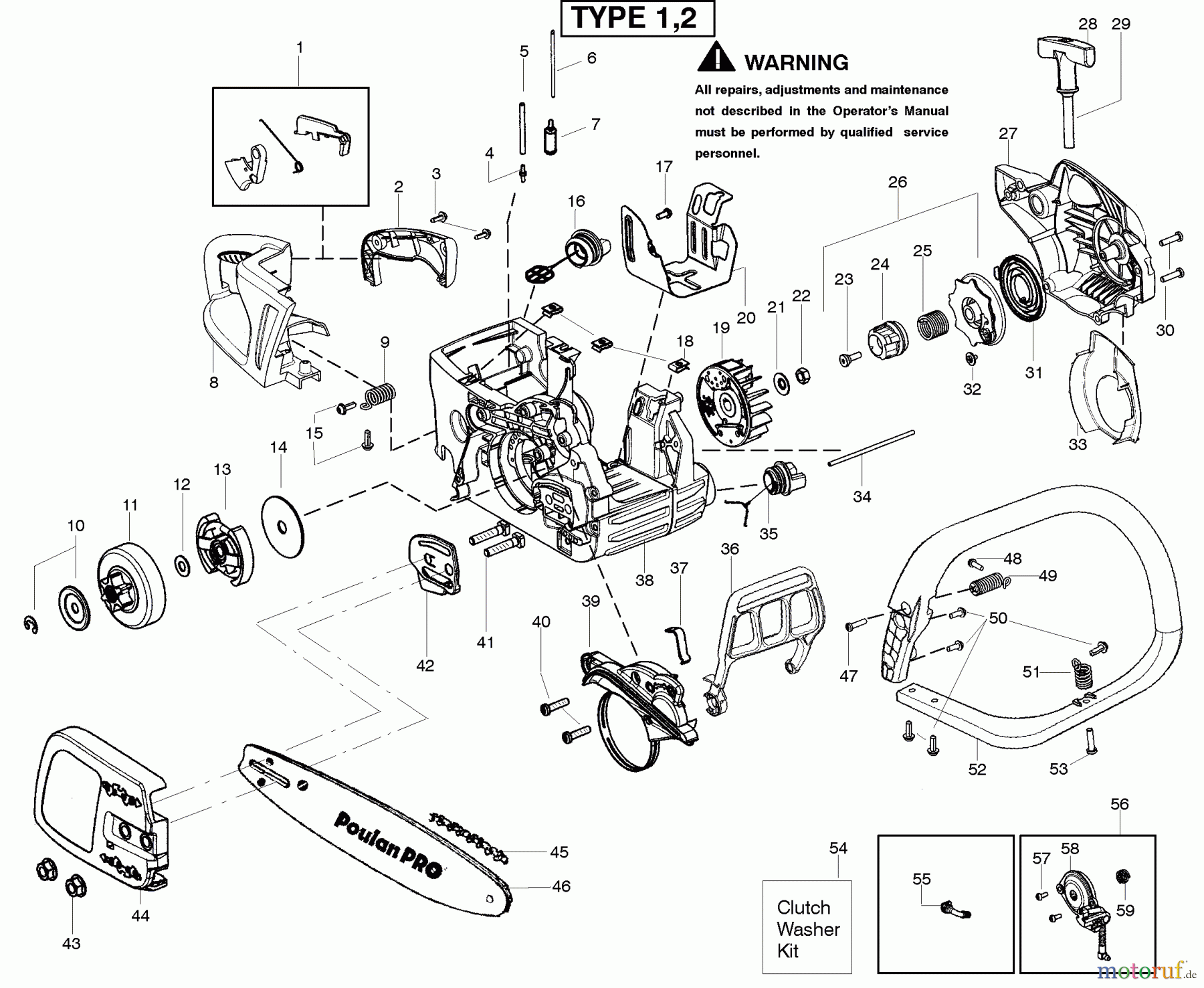  Poulan / Weed Eater Motorsägen PP4218AV (Type 2) - Poulan Pro Chainsaw Starter