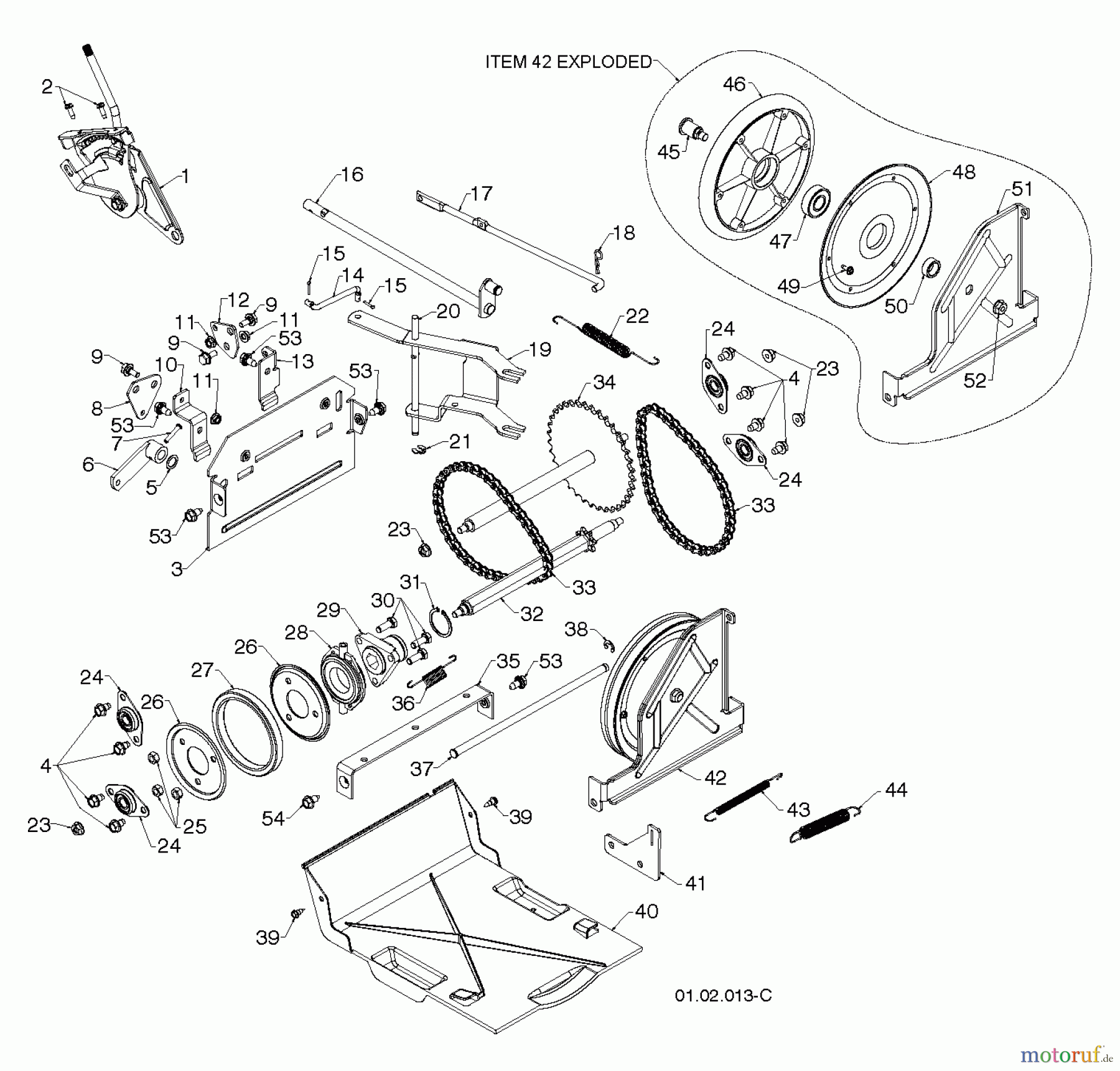 Poulan / Weed Eater Schneefräsen PR627ES (96192003806) - Poulan Pro Snow Thrower (2013-07) DRIVE #1