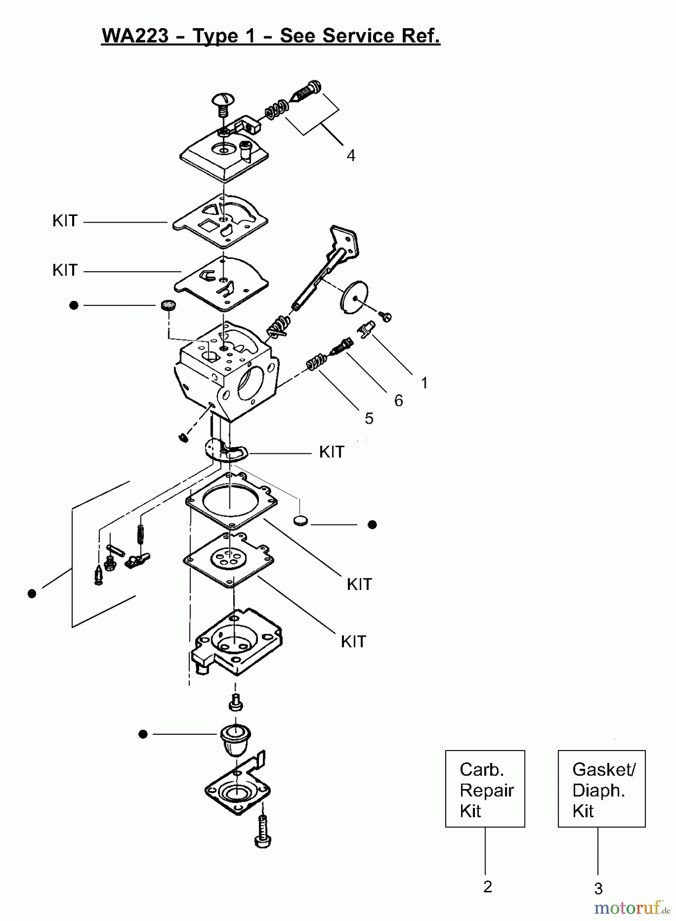  Poulan / Weed Eater Motorsensen, Trimmer FL21 - Weed Eater Featherlite String Trimmer Carburetor Assembly WA-223