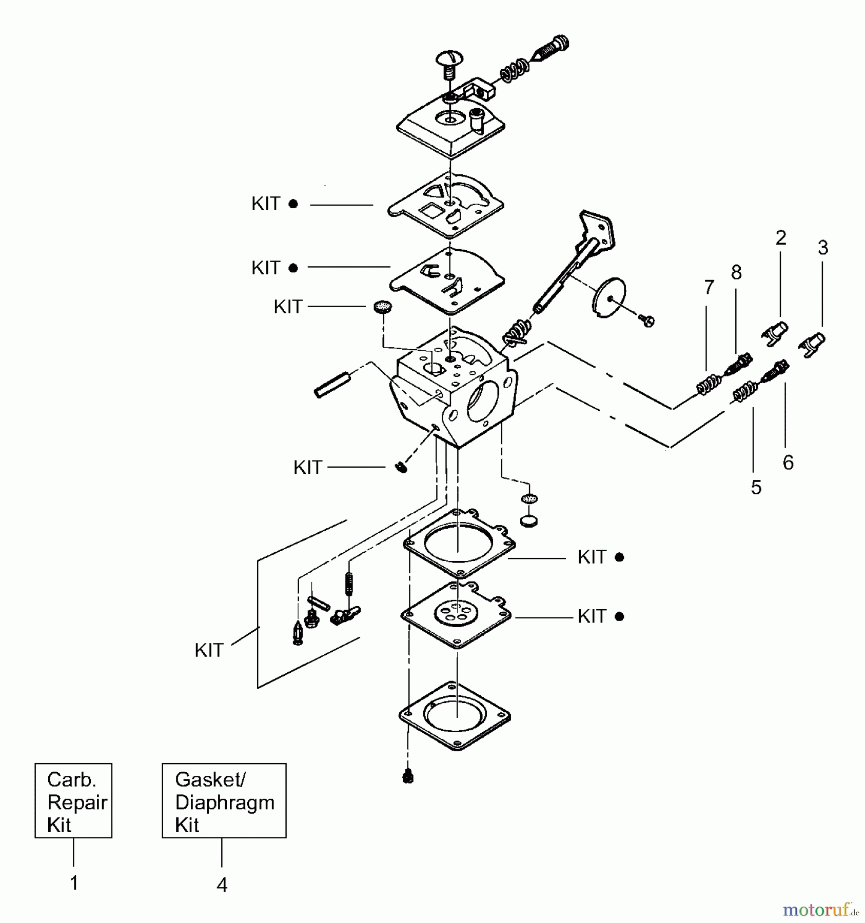 Poulan / Weed Eater Motorsensen, Trimmer PT7000 - Poulan String Trimmer Carburetor Assembly - WT380