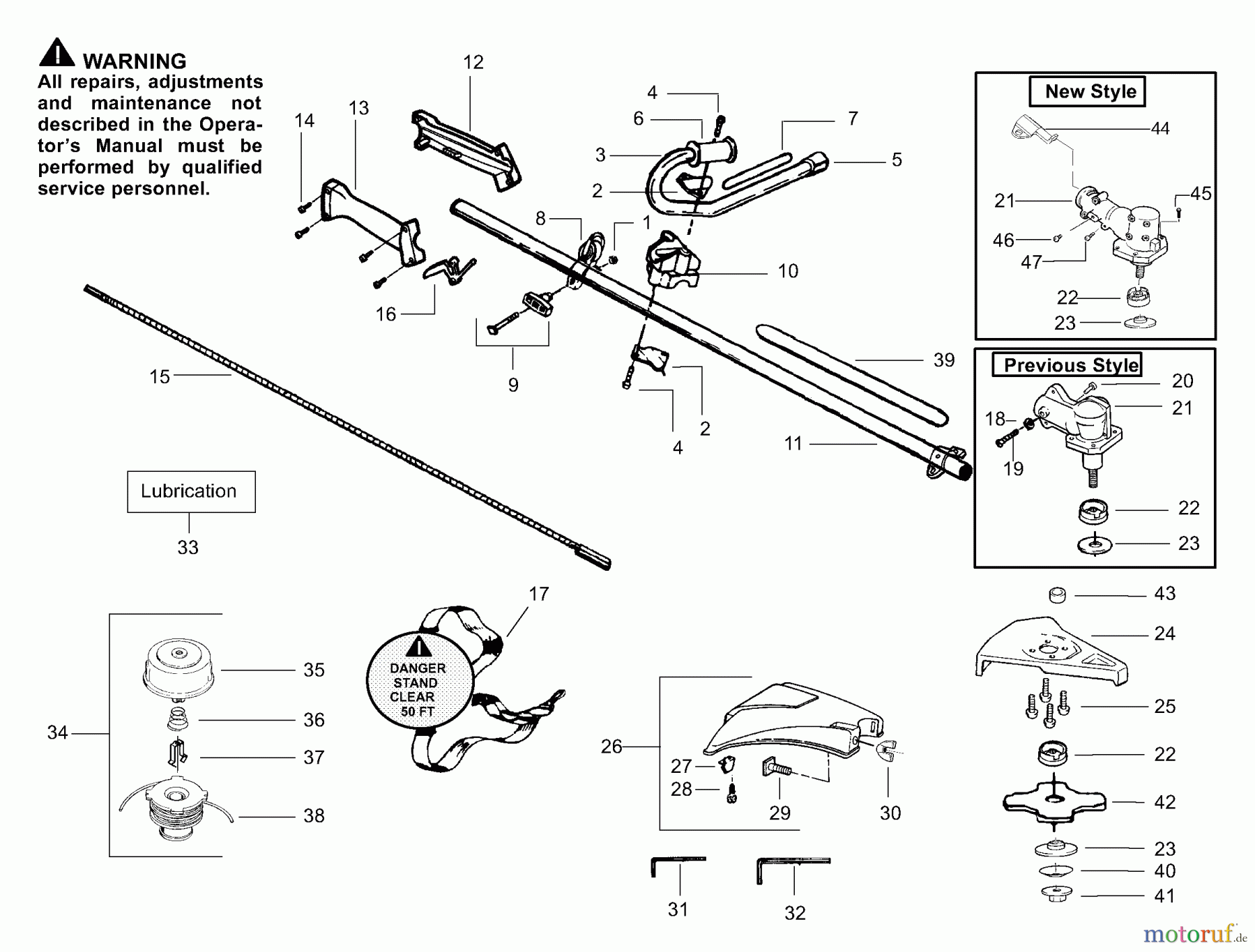 Poulan / Weed Eater Motorsensen, Trimmer PT7000 - Poulan String Trimmer Handle & Cutting Head Assembly