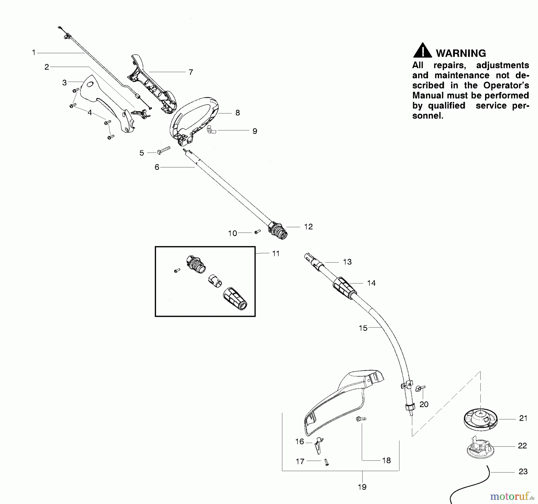 Poulan / Weed Eater Motorsensen, Trimmer W25CFK (967184401) - Weed Eater String Trimmer (2013-04) HANDLE CONTROLS