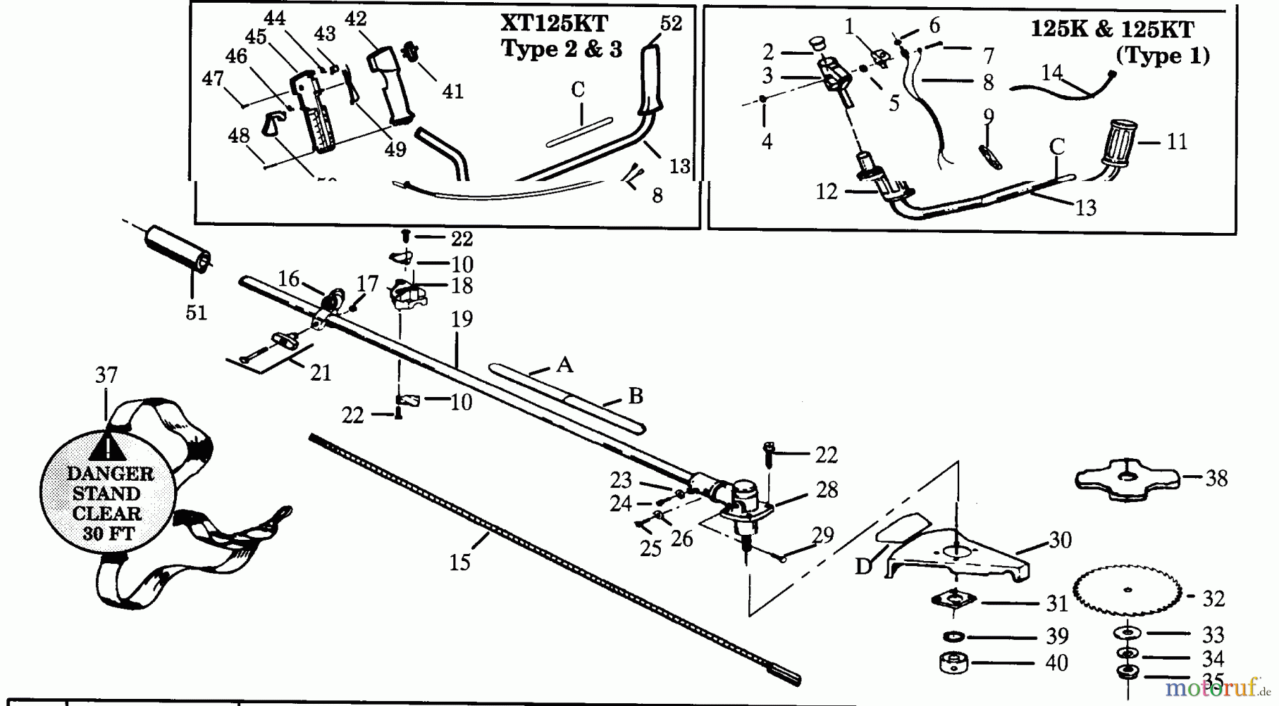  Poulan / Weed Eater Motorsensen, Trimmer XT125K - Weed Eater String Trimmer CUTTING HEAD & SHROUD ASSEMBLIES