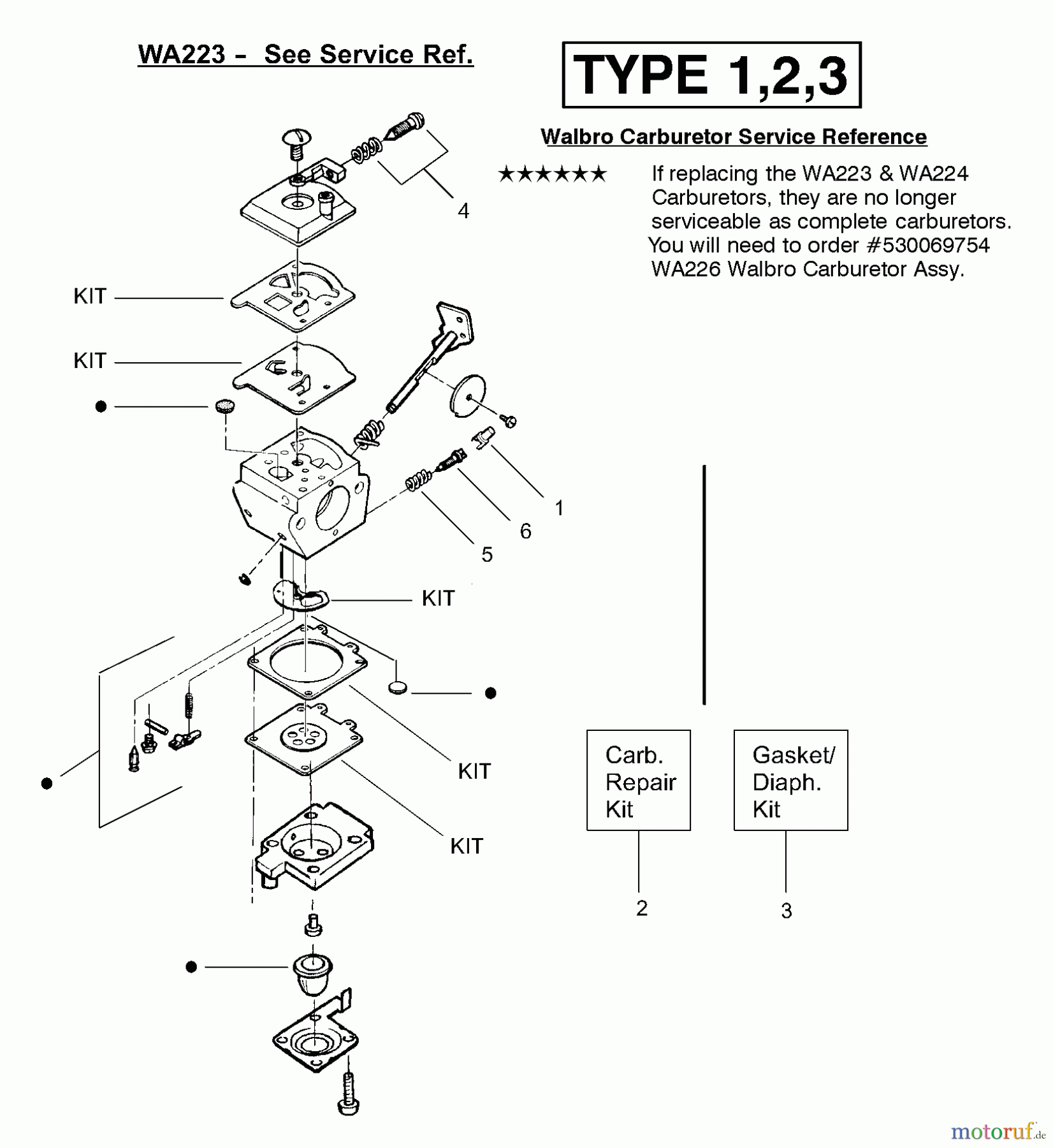  Poulan / Weed Eater Motorsensen, Trimmer XT200 (Type 3) - Weed Eater String Trimmer Carburetor Assembly (WA223)