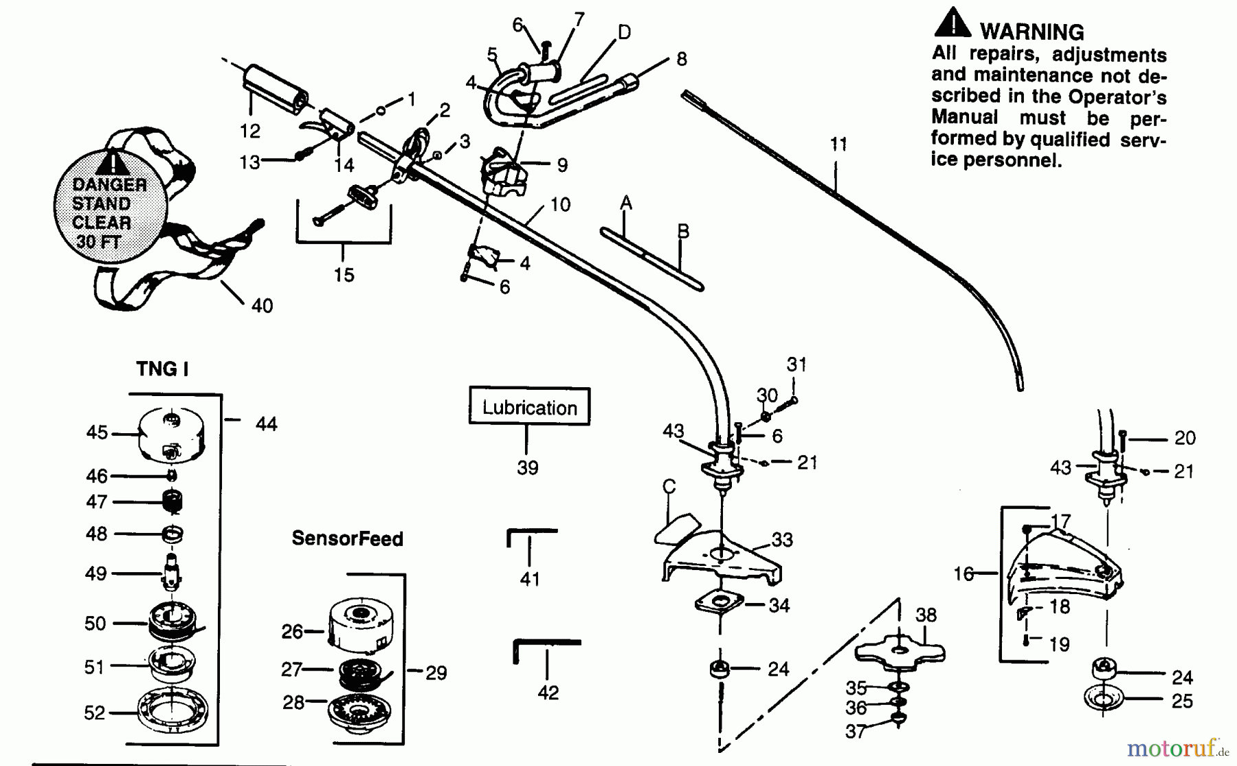 Poulan / Weed Eater Motorsensen, Trimmer XT85 - Weed Eater String Trimmer CUTTING HEAD & DRIVE SHAFT