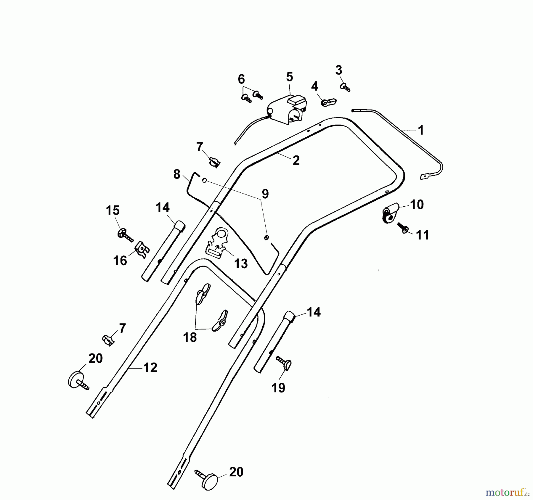  Wolf-Garten Electric mower Premio 34 E 4938000 Series A  (2003) Handle