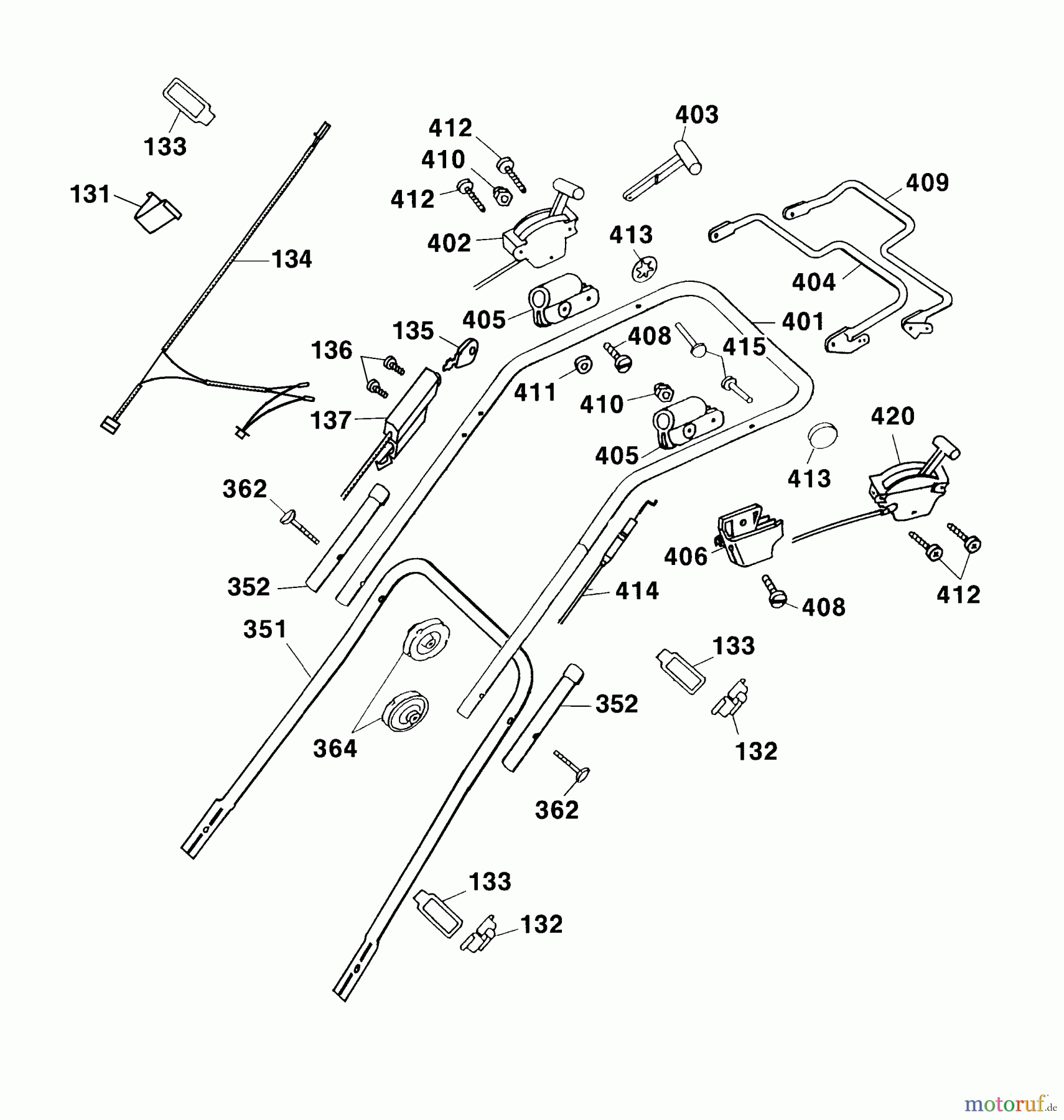  Wolf-Garten Petrol mower self propelled Premio 46 BAi 4617000 Series B  (2003) Handle