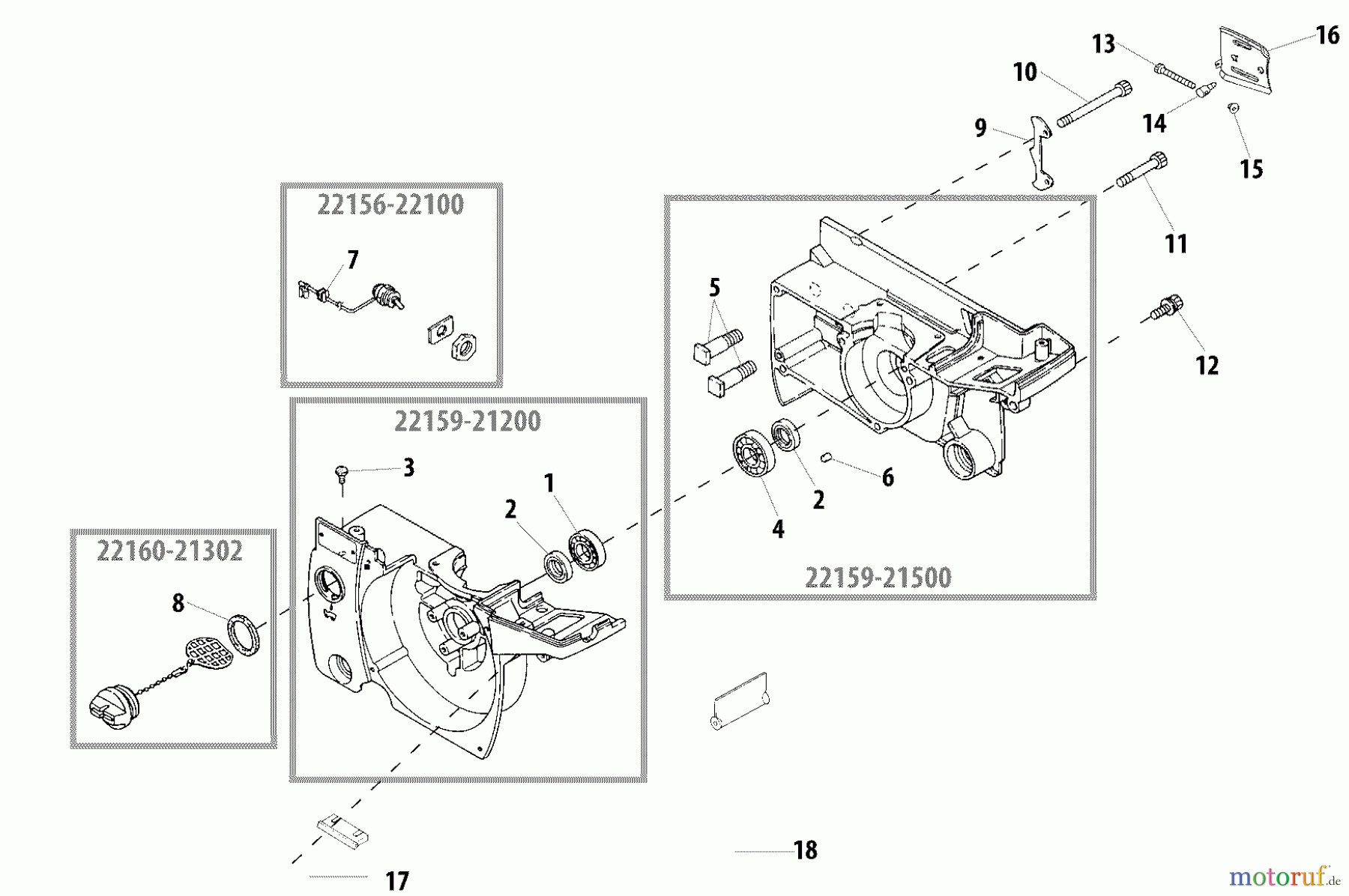 Shindaiwa Sägen, Motorsägen 377 - Shindaiwa Chainsaw Crankcase