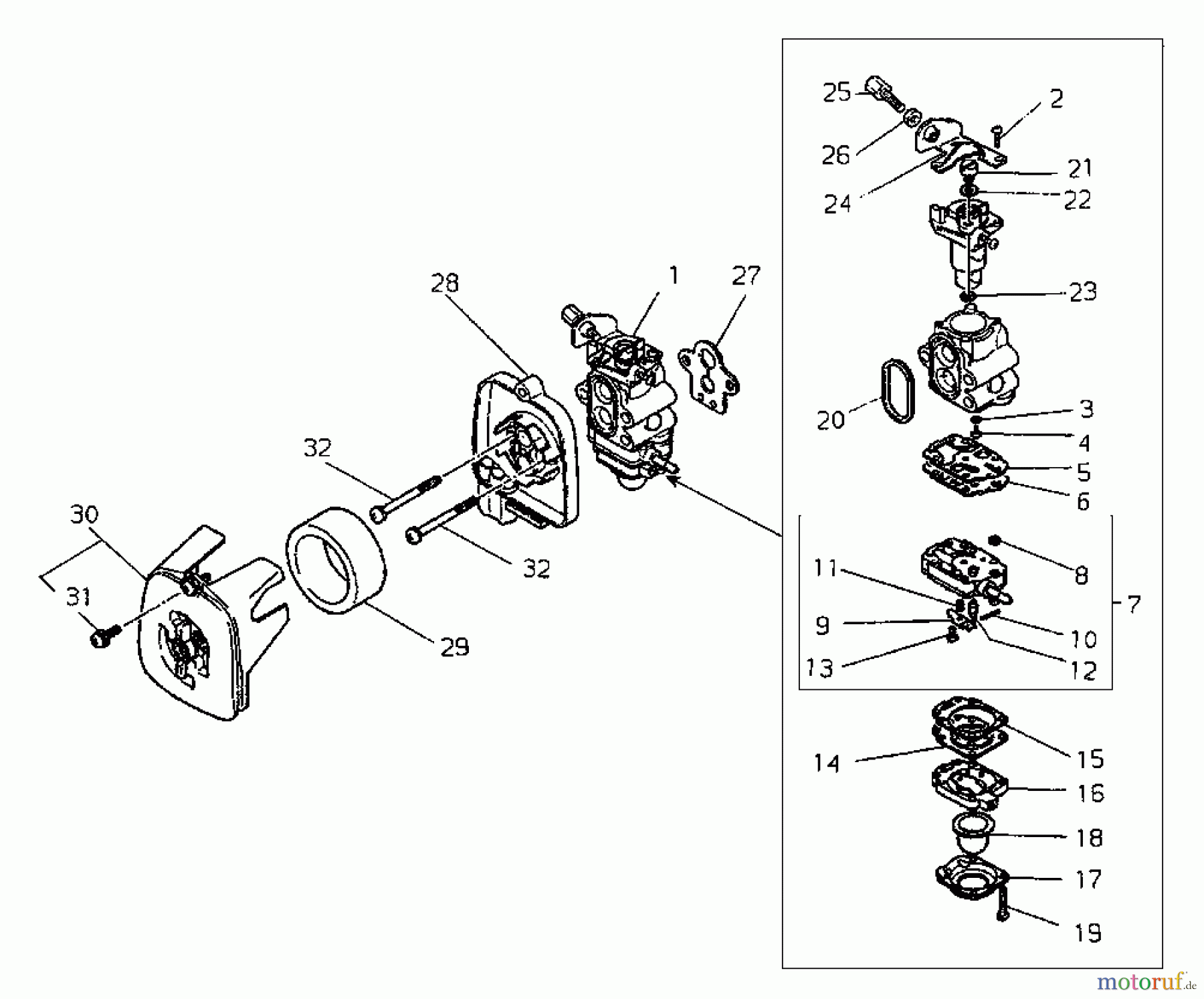 Shindaiwa Trimmer, Faden / Bürste T195S - Shindaiwa String Trimmer Carburetor