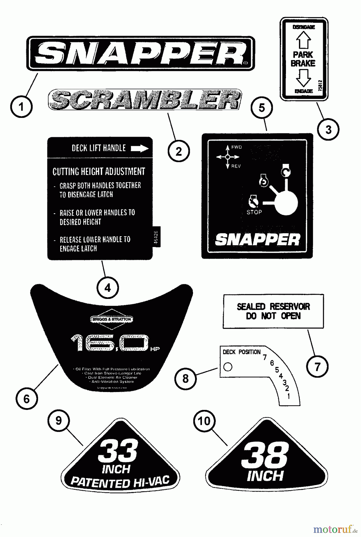  Snapper Nullwendekreismäher, Zero-Turn YZ16385BVE (84945) - Snapper 38