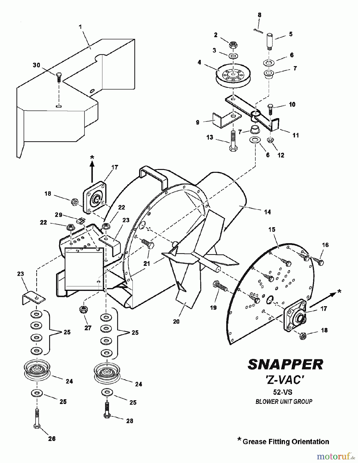  Snapper Zubehör. Rasenmäher 7063313 - Snapper Triple Bag Catcher, 52