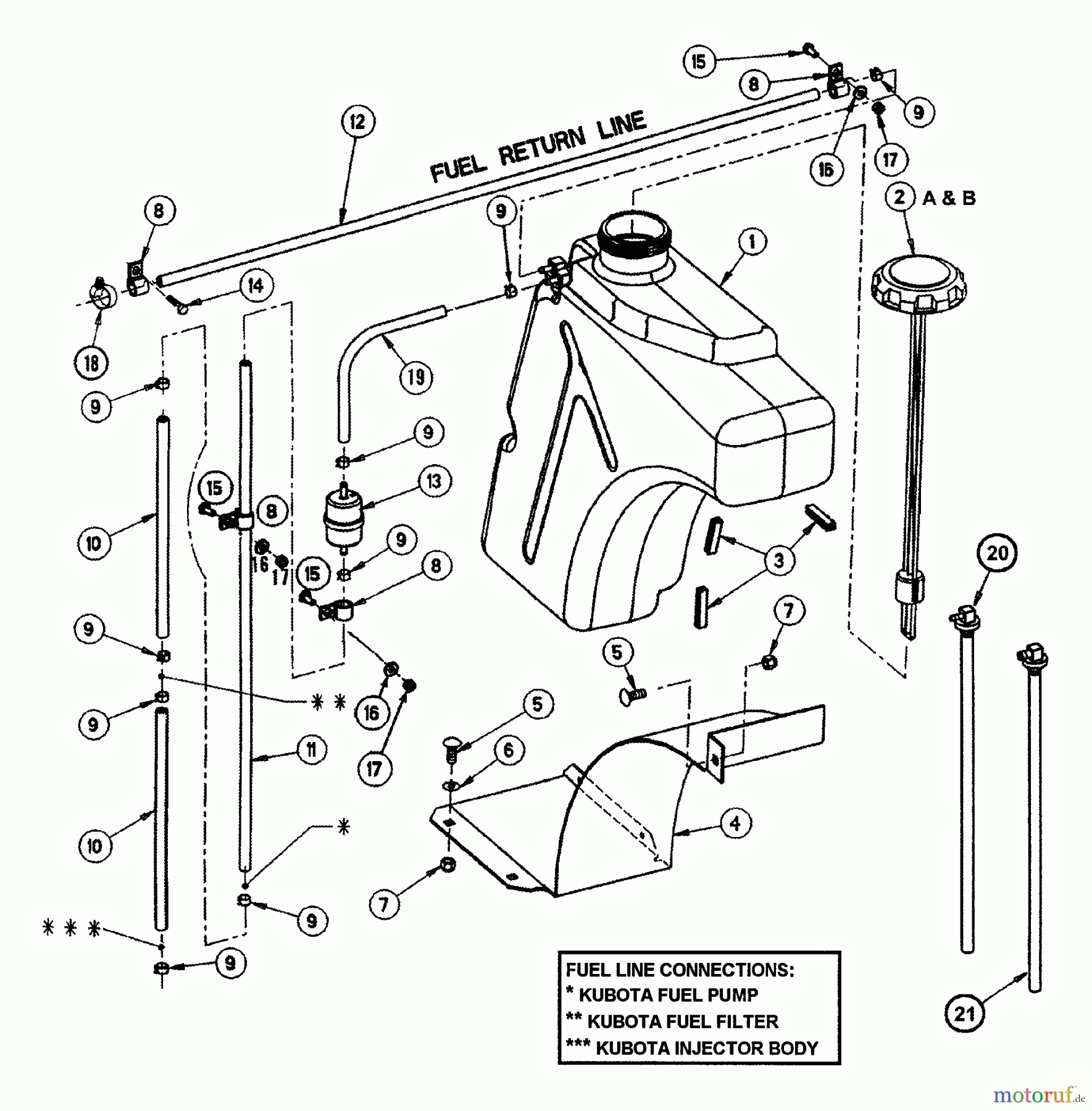 Snapper Nullwendekreismäher, Zero-Turn ZF2300GKU (84411) - Snapper 23 HP Zero-Turn Mower, Kubota, Out Front, Z-Rider Series 0 Fuel Tank Assembly