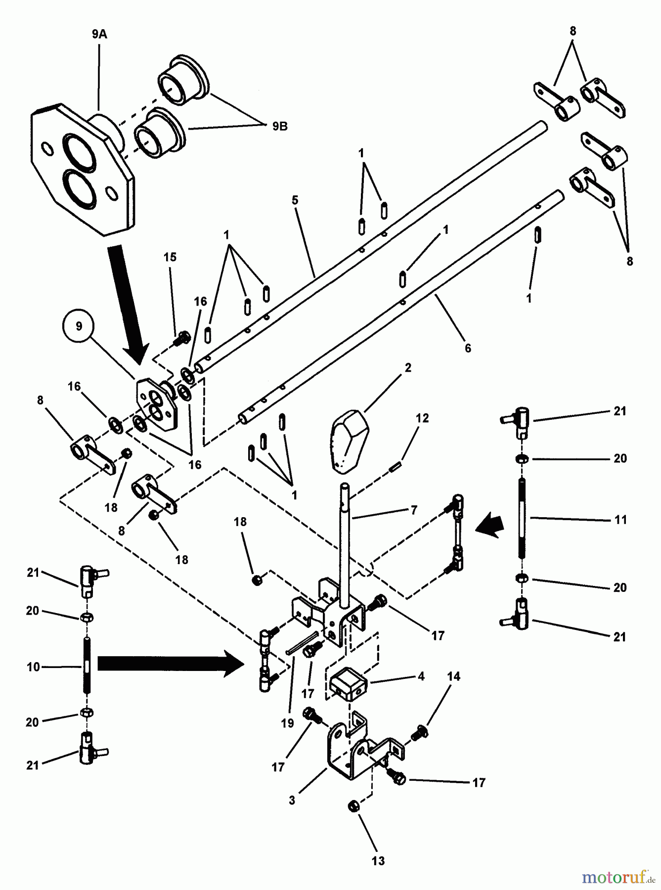  Snapper Nullwendekreismäher, Zero-Turn EZF2101DKU - Snapper 21 HP Zero-Turn Mower, Kubota, Out Front, Z-Rider Series 1 Joystick Control Assembly