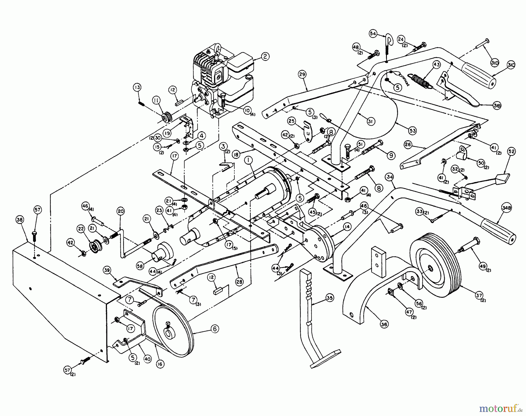  Snapper Motorhacken und Kultivierer SST5 (80521) - Snapper Tiller Assembly