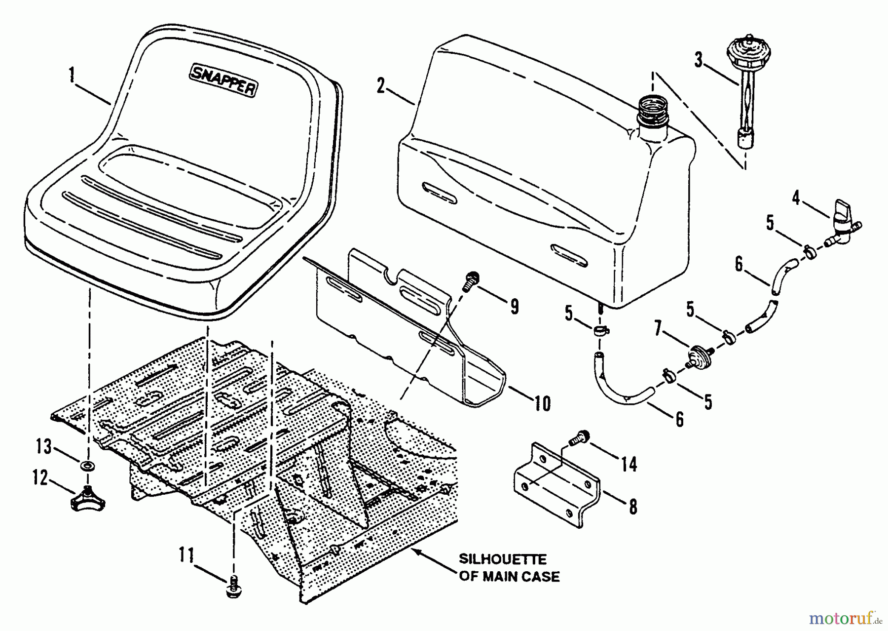  Snapper Zubehör. Rasenmäher 7060947 - Snapper Bag N-Wagon, 30 Bushel 421614BVE Rear Engine Rider Series 14 Fuel Tank & Operators Seat