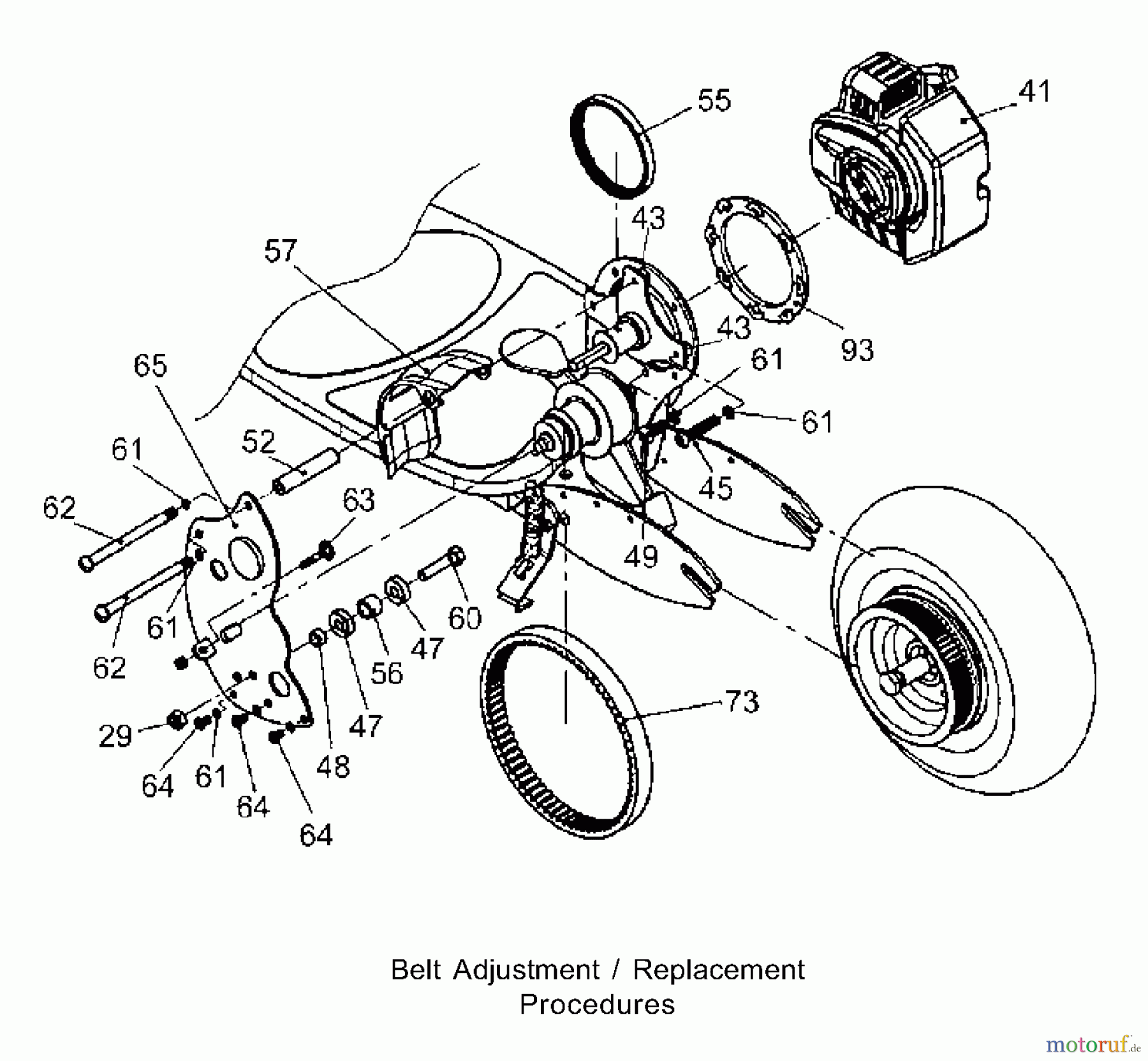Tanaka Sonstiges PB-SE833 - Tanaka Moby 33cc PowerBoard Belts, Fender & Mounting Ring