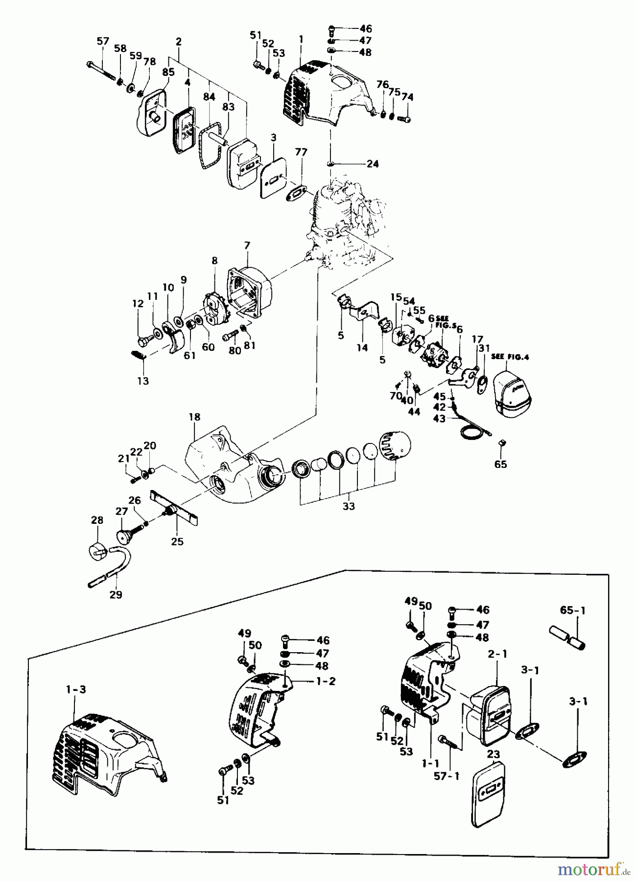 Tanaka Trimmer, Motorsensen TBC-232 - Tanaka Brush Cutter Engine Components