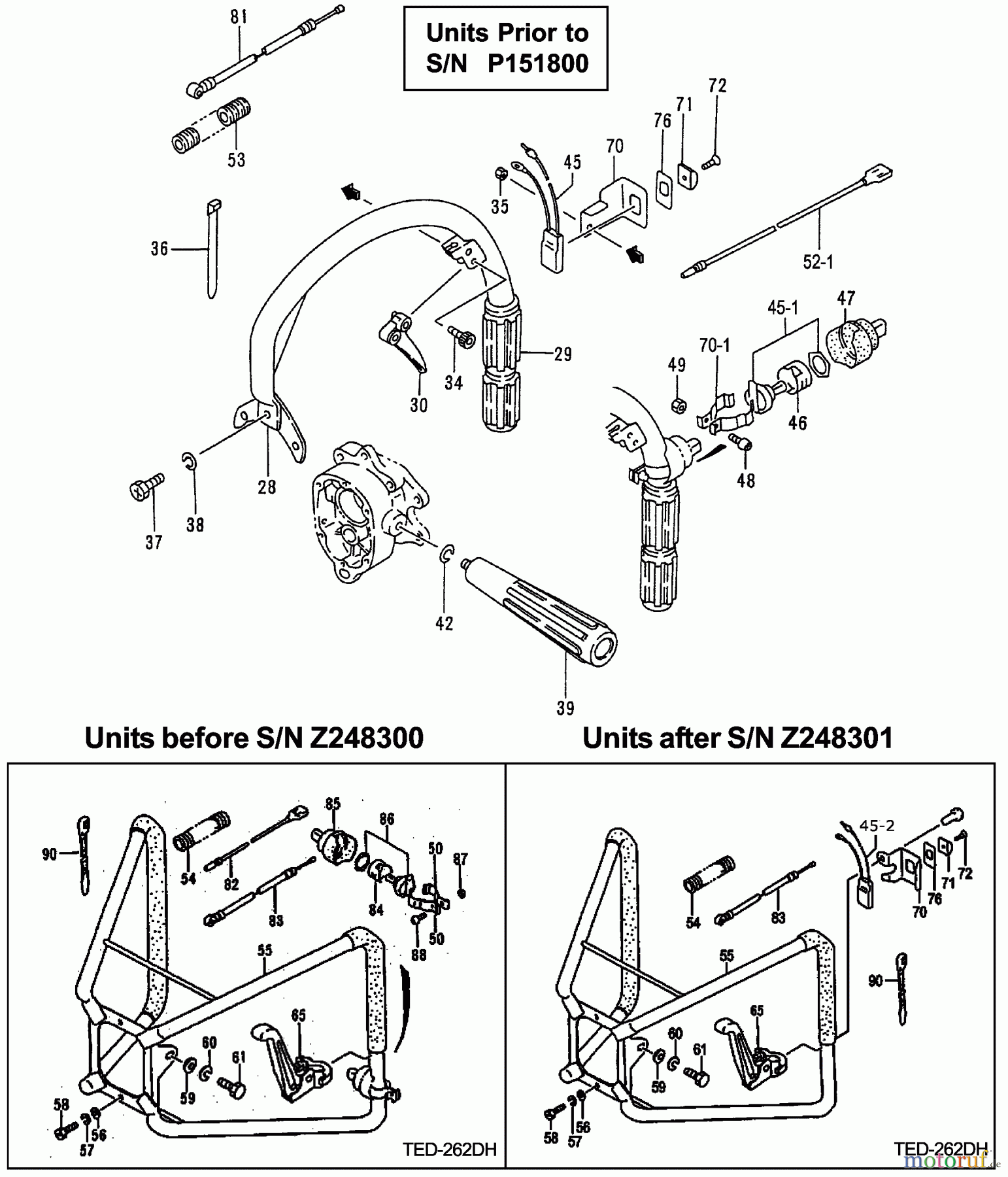 Tanaka Erdbohrer TED-262L - Tanaka Portable Gas Drill Handles & Throttle (Units Prior to S/N P151800)