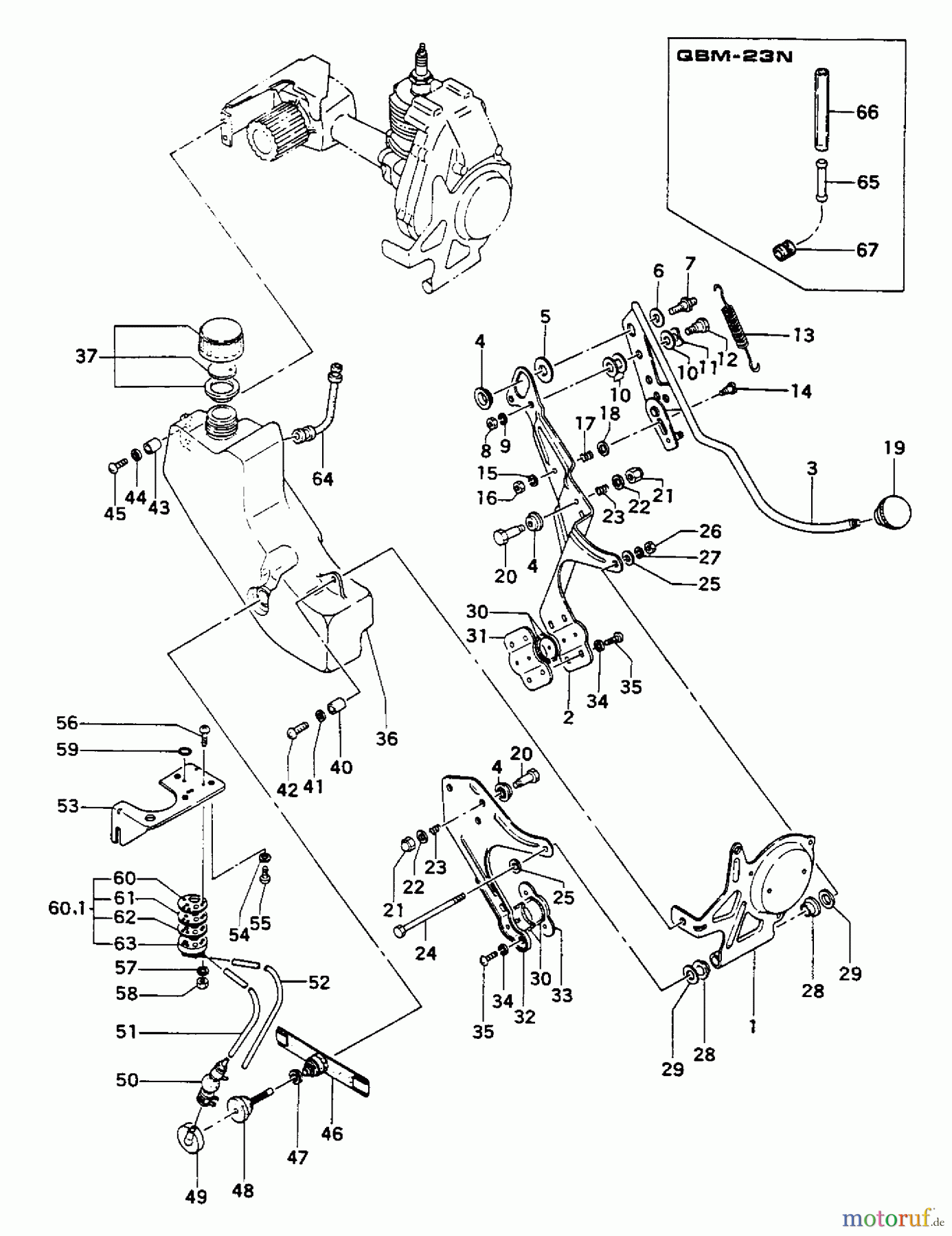  Tanaka Motoren QBM-23NA - Tanaka Bicycle Engine Bracket, Tank & Pump