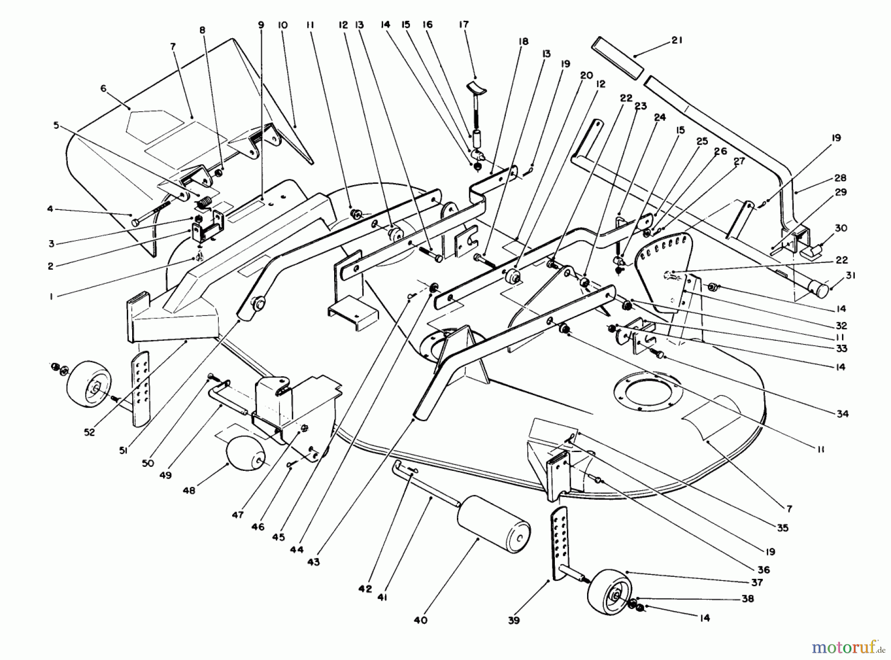 Toro Neu Mowers, Deck Assembly Only 05-52SY01 - Toro 52