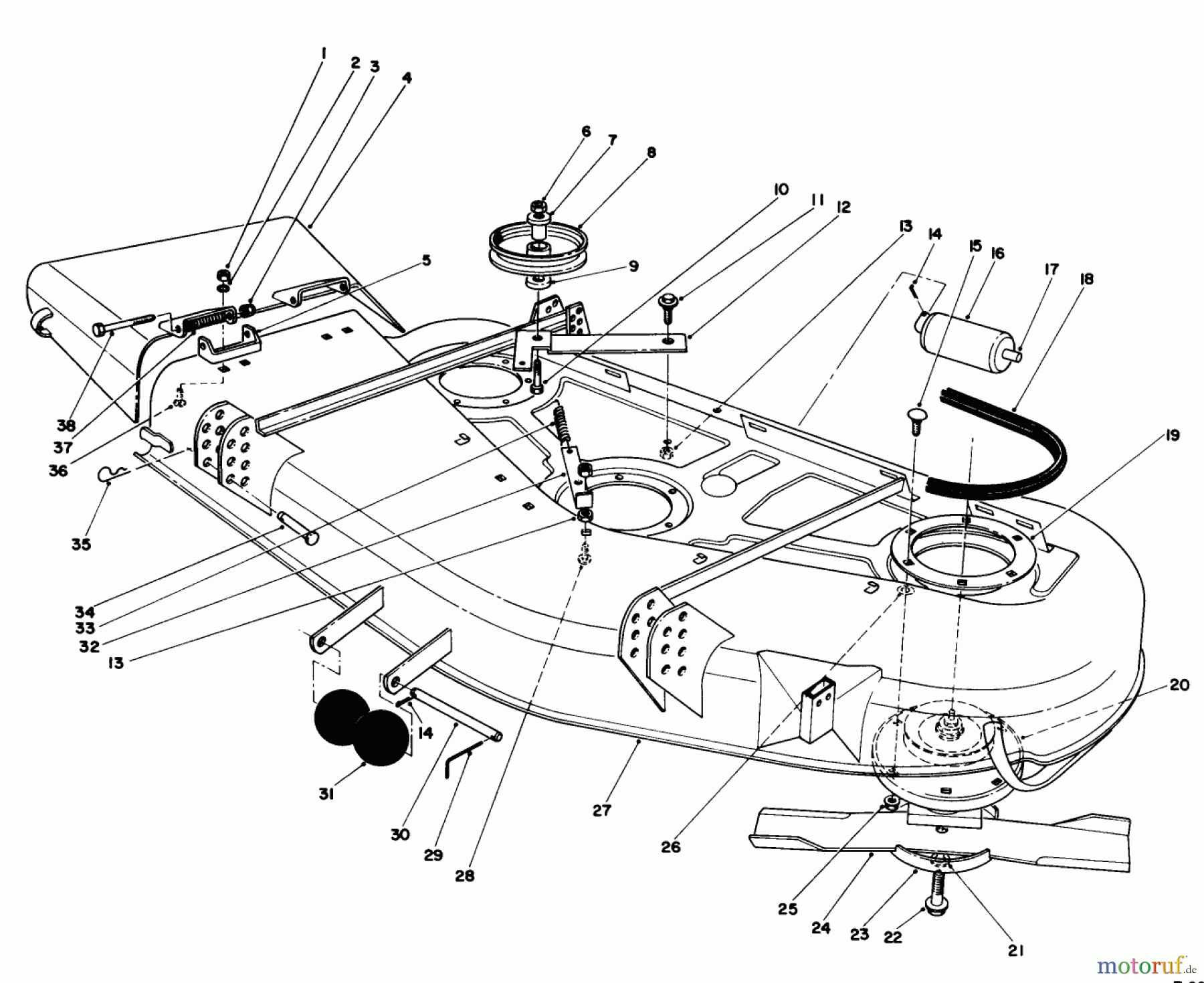 Toro Neu Mowers, Deck Assembly Only 30544 (117/120) - Toro 44