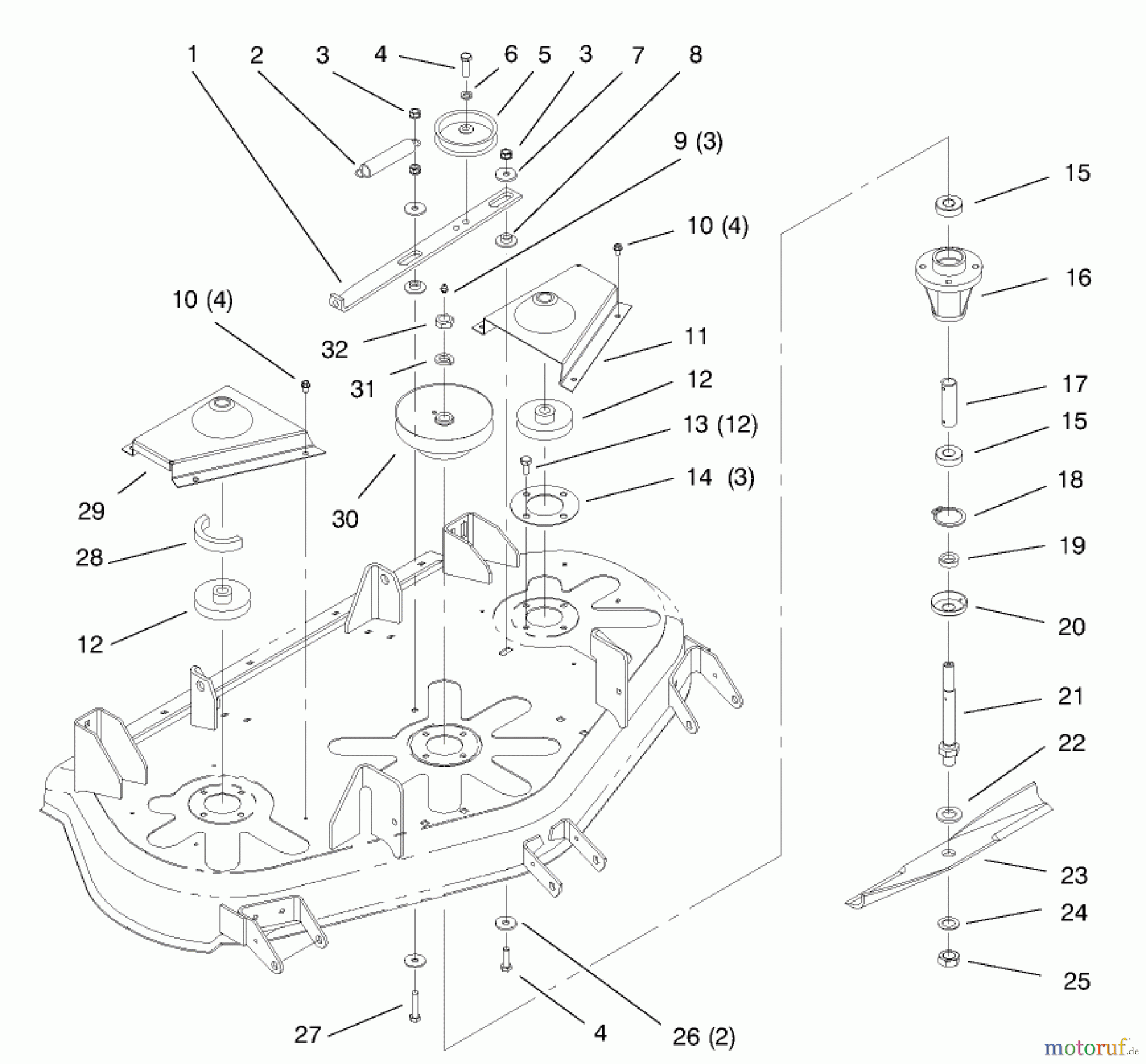 Toro Neu Mowers, Deck Assembly Only 78442 - Toro 42