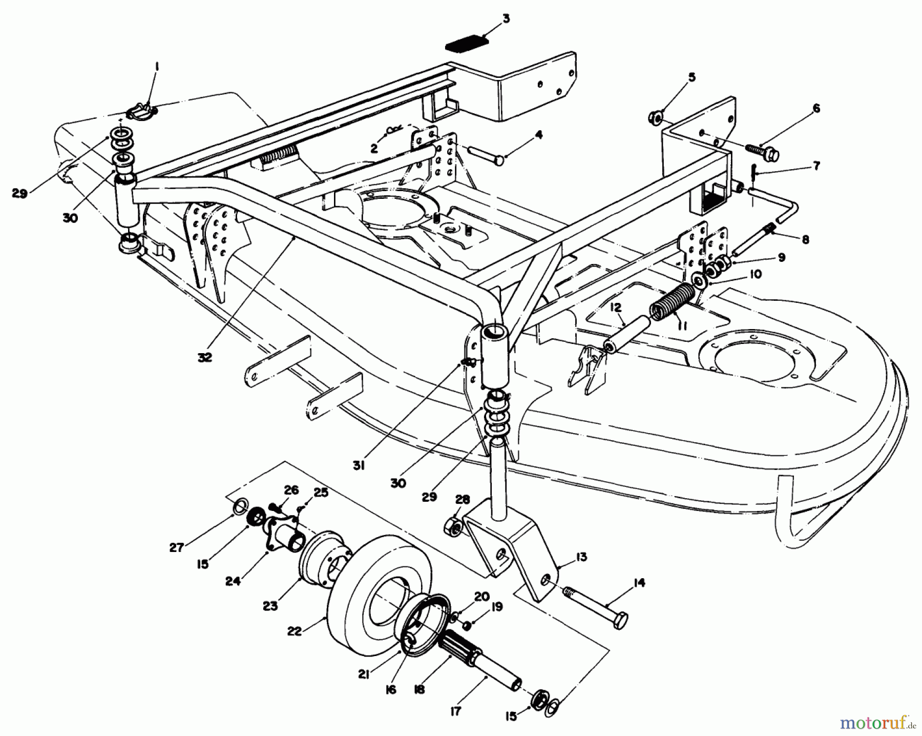 Toro Neu Mowers, Drive Unit Only 30111 - Toro Mid-Size Proline Gear Traction Unit, 11 hp, 1986 (6000001-6999999) 52