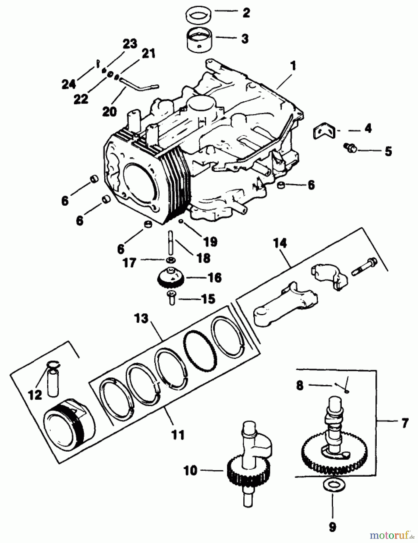 Toro Neu Mowers, Drive Unit Only 30156 - Toro Mid-Size Proline Gear Traction Unit, 12.5 hp, 1993 (390001-399999) CRANKCASE-ENGINE KOHLER-MODEL CV12.5T SPEC. NO. 1254