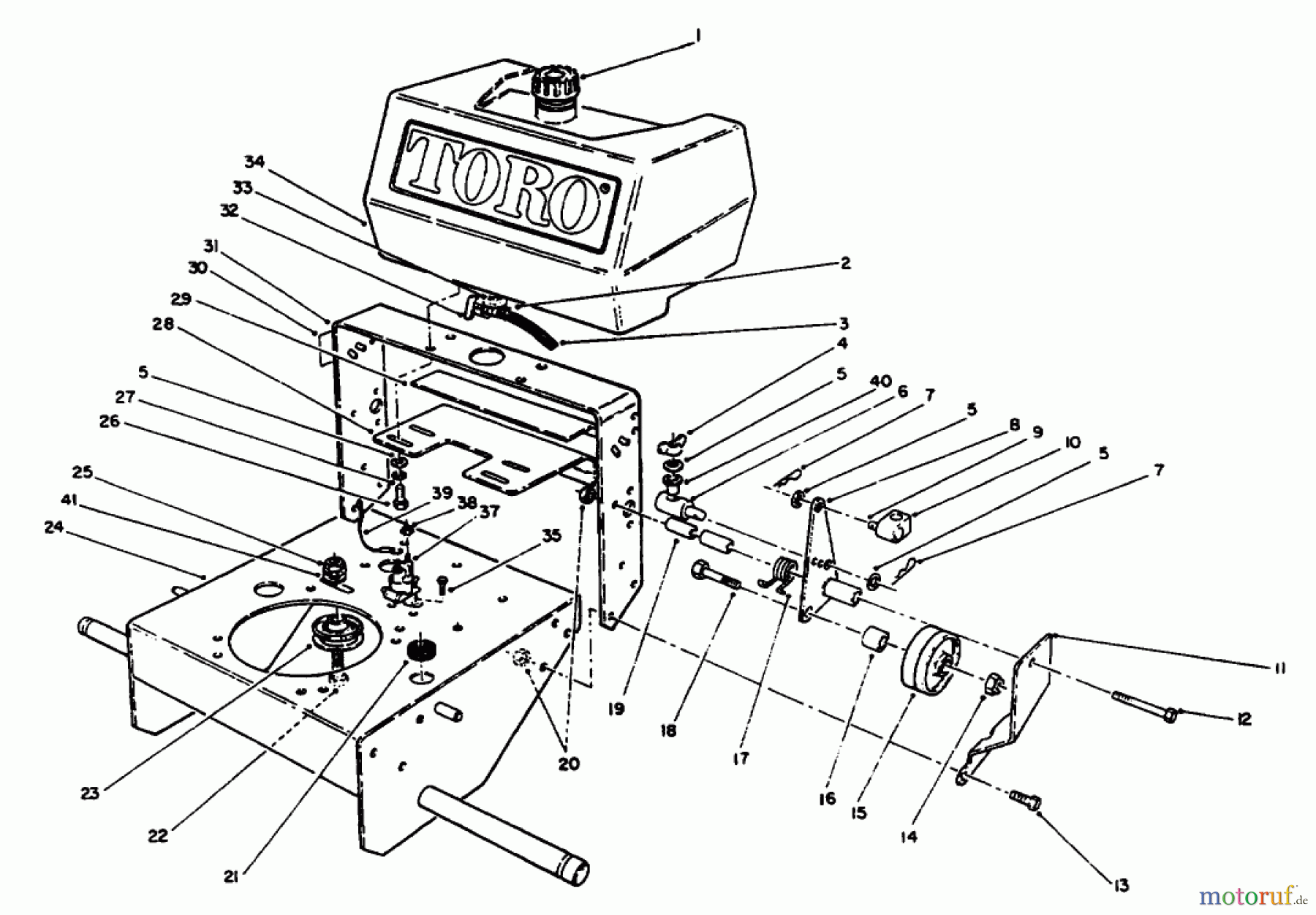 Toro Neu Mowers, Drive Unit Only 30180 - Toro Mid-Size Proline Gear Traction Unit, 16 hp, 1994 (490001-490730) FRAME ASSEMBLY