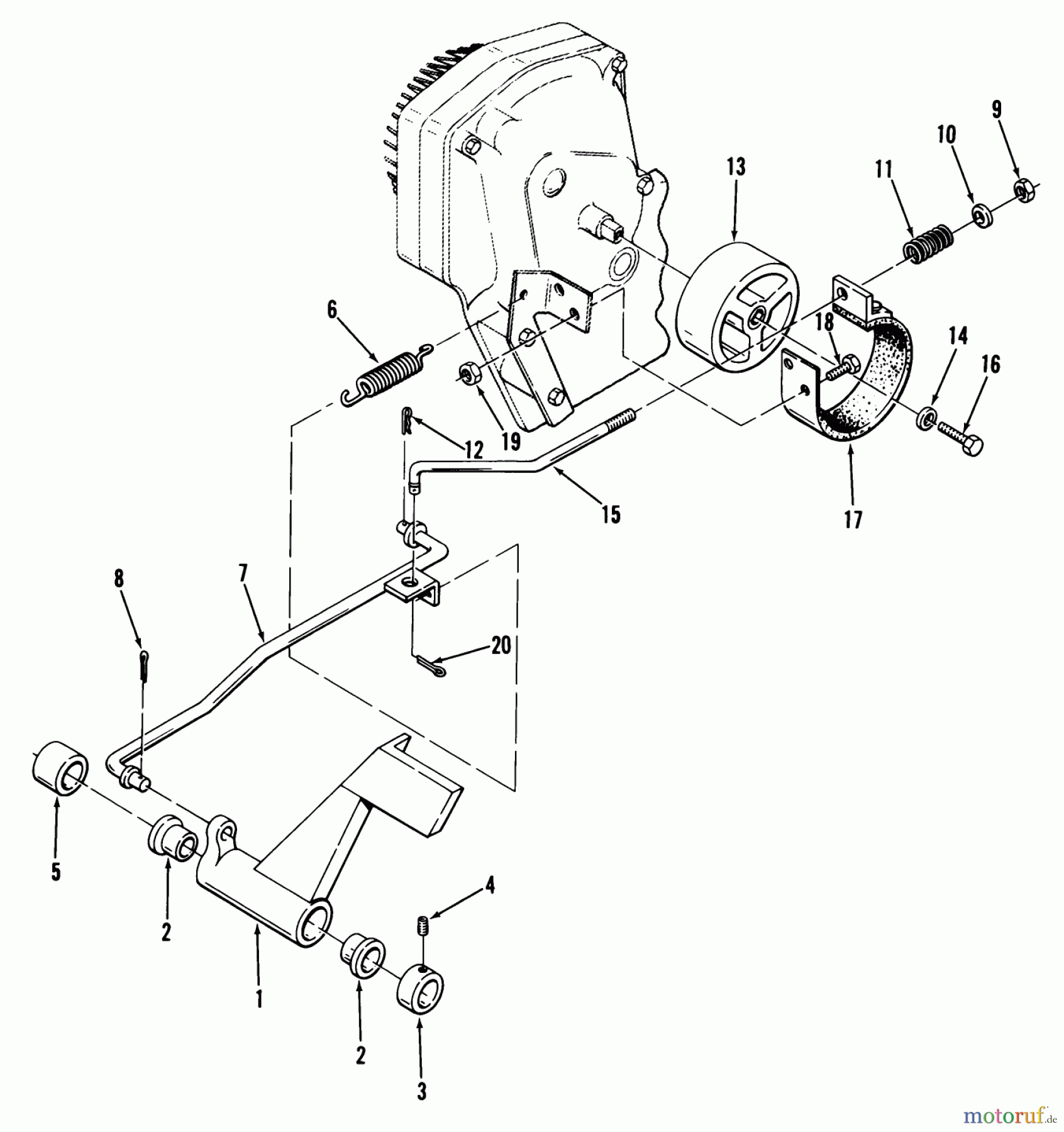  Toro Neu Mowers, Lawn & Garden Tractor Seite 1 01-14K802 (C-145) - Toro C-145 8-Speed Tractor, 1981 CLUTCH, BRAKE AND SPEED CONTROL LINKAGE #3