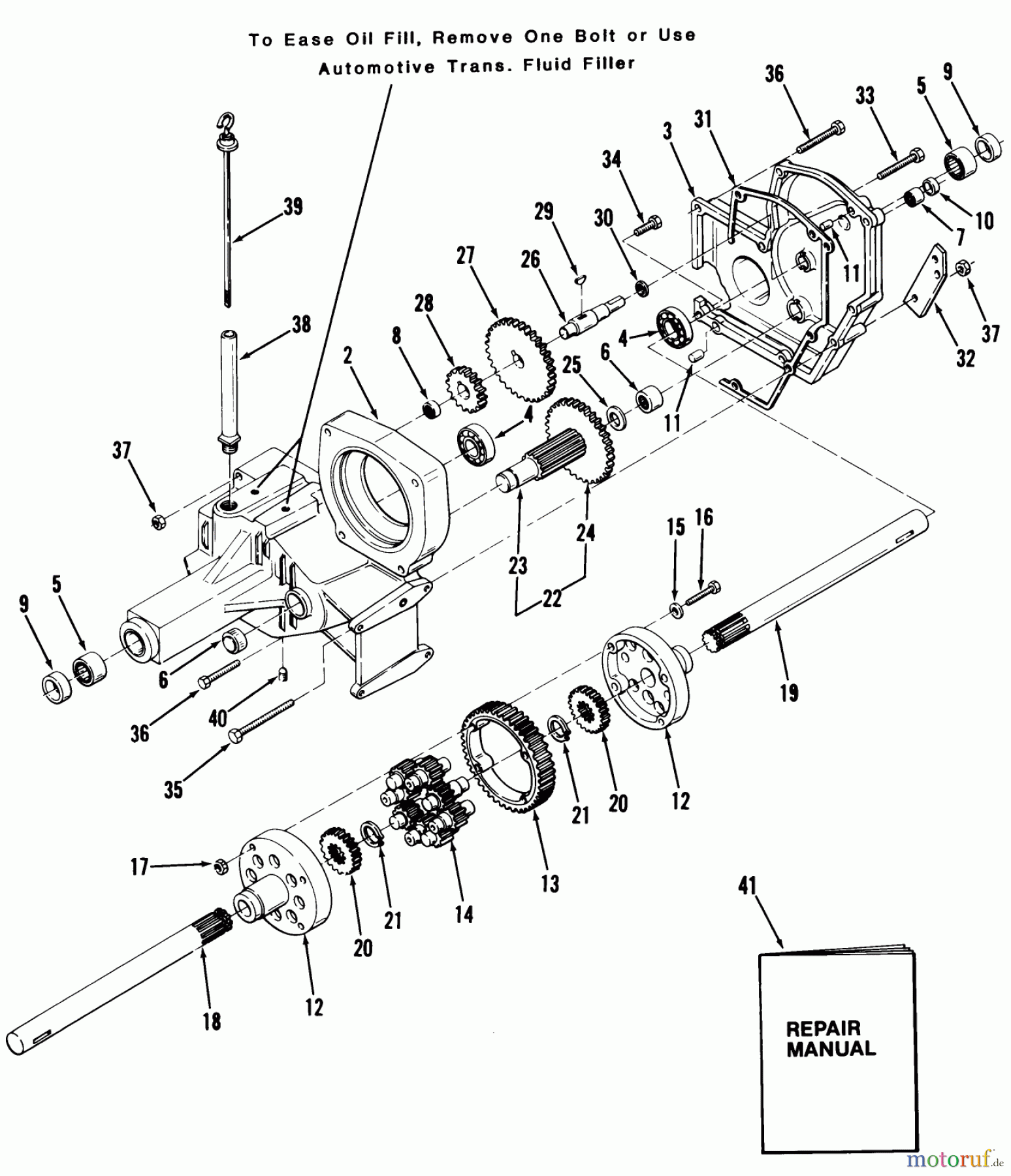 Toro Neu Mowers, Lawn & Garden Tractor Seite 1 01-14KE04 (C-145) - Toro C-145 Automatic Tractor, 1983 TRANSAXLE