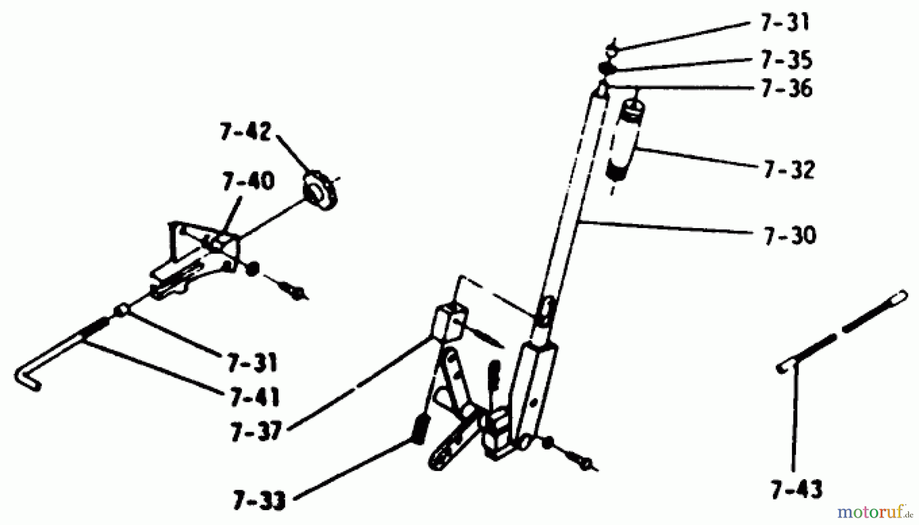  Toro Neu Mowers, Lawn & Garden Tractor Seite 1 1-0300 - Toro Raider 10 Tractor, 1971 LIFT LINKAGE (PLATE 7.2)