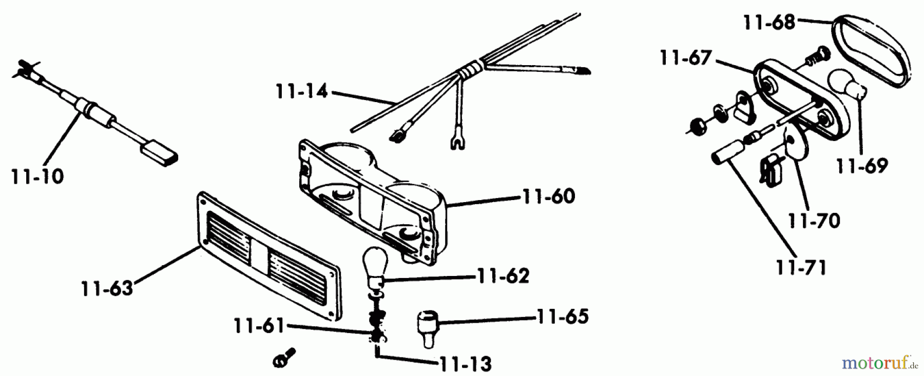  Toro Neu Mowers, Lawn & Garden Tractor Seite 1 1-0395 (C-120) - Toro C-120 8-Speed Tractor, 1975 11.060 LIGHTS (FIG. 11B)