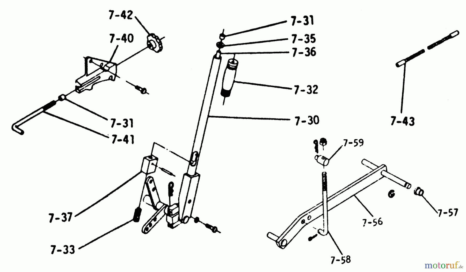  Toro Neu Mowers, Lawn & Garden Tractor Seite 1 1-0375 (C-120) - Toro C-120 8-Speed Tractor, 1975 7.030 LIFT LINKAGE (FIG. 7B)