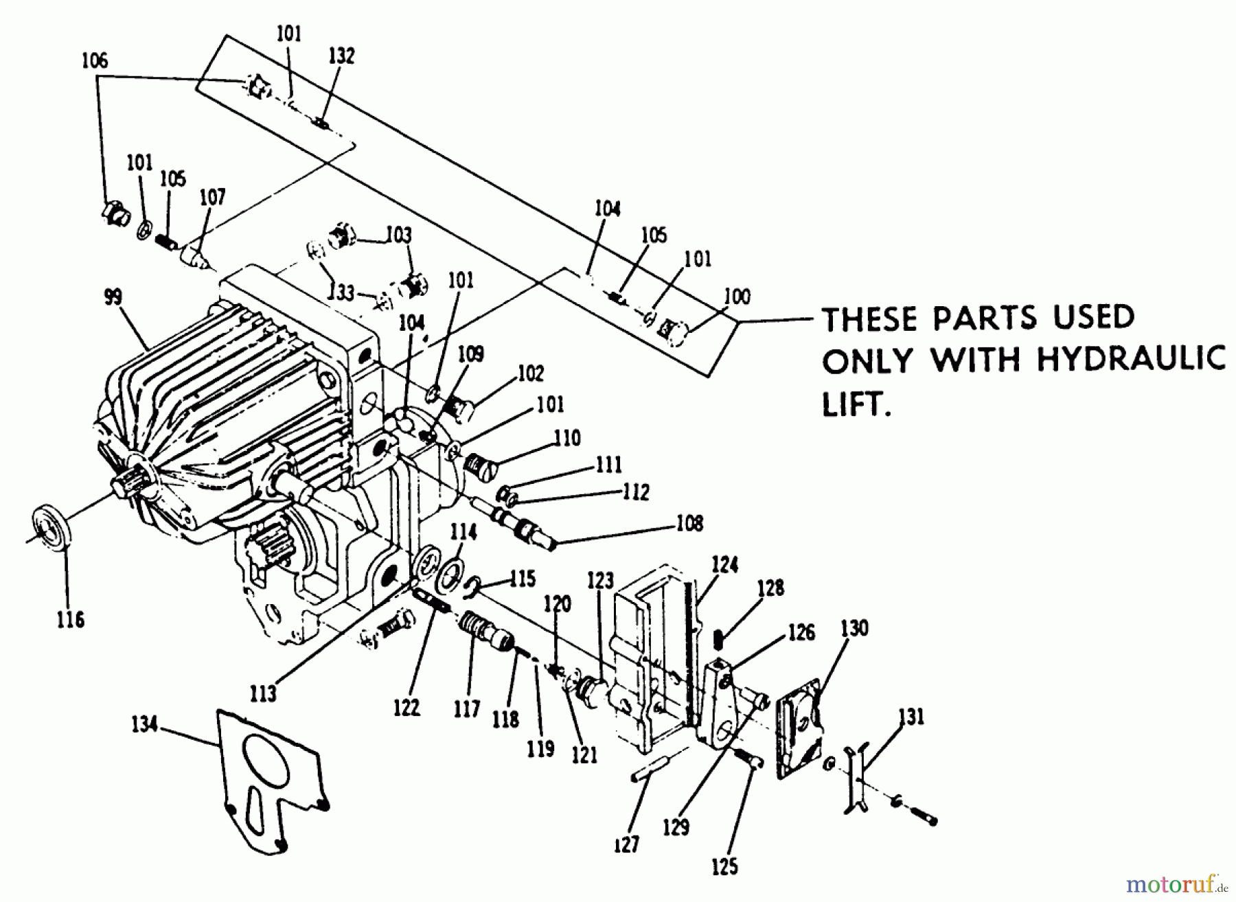  Toro Neu Mowers, Lawn & Garden Tractor Seite 1 1-0435 - Toro 14 hp Automatic Tractor, 1973 PARTS LIST FOR HYDROSTATIC TRANSMISSION PISTON-PISTON TYPE (PLATE 4.5)