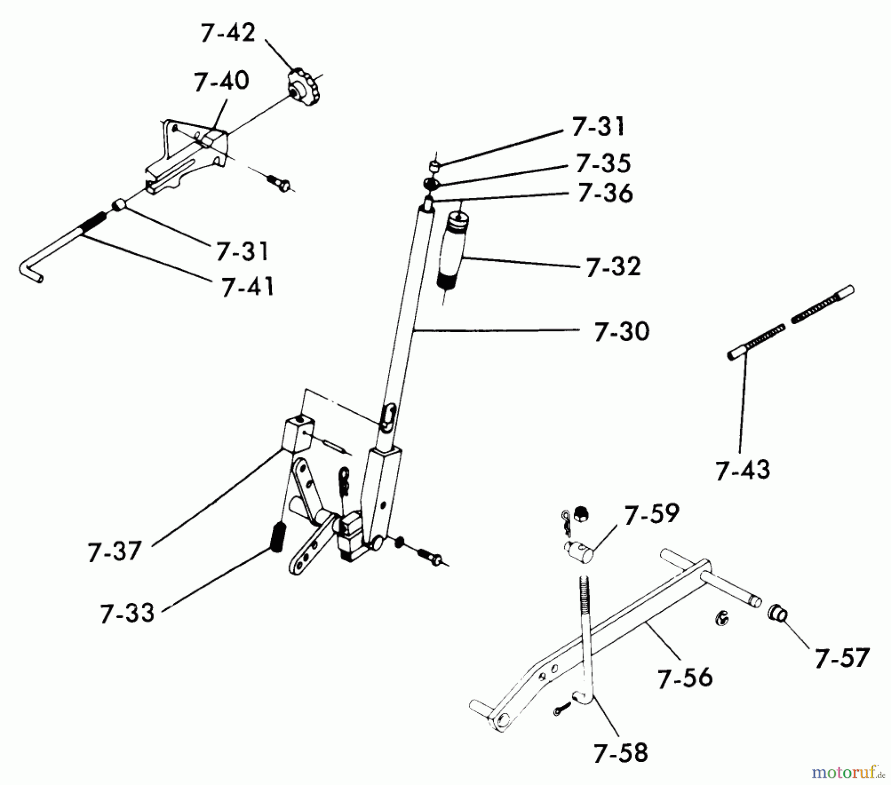  Toro Neu Mowers, Lawn & Garden Tractor Seite 1 1-0511 (B-100) - Toro B-100 Automatic Tractor, 1975 LIFT LINKAGE