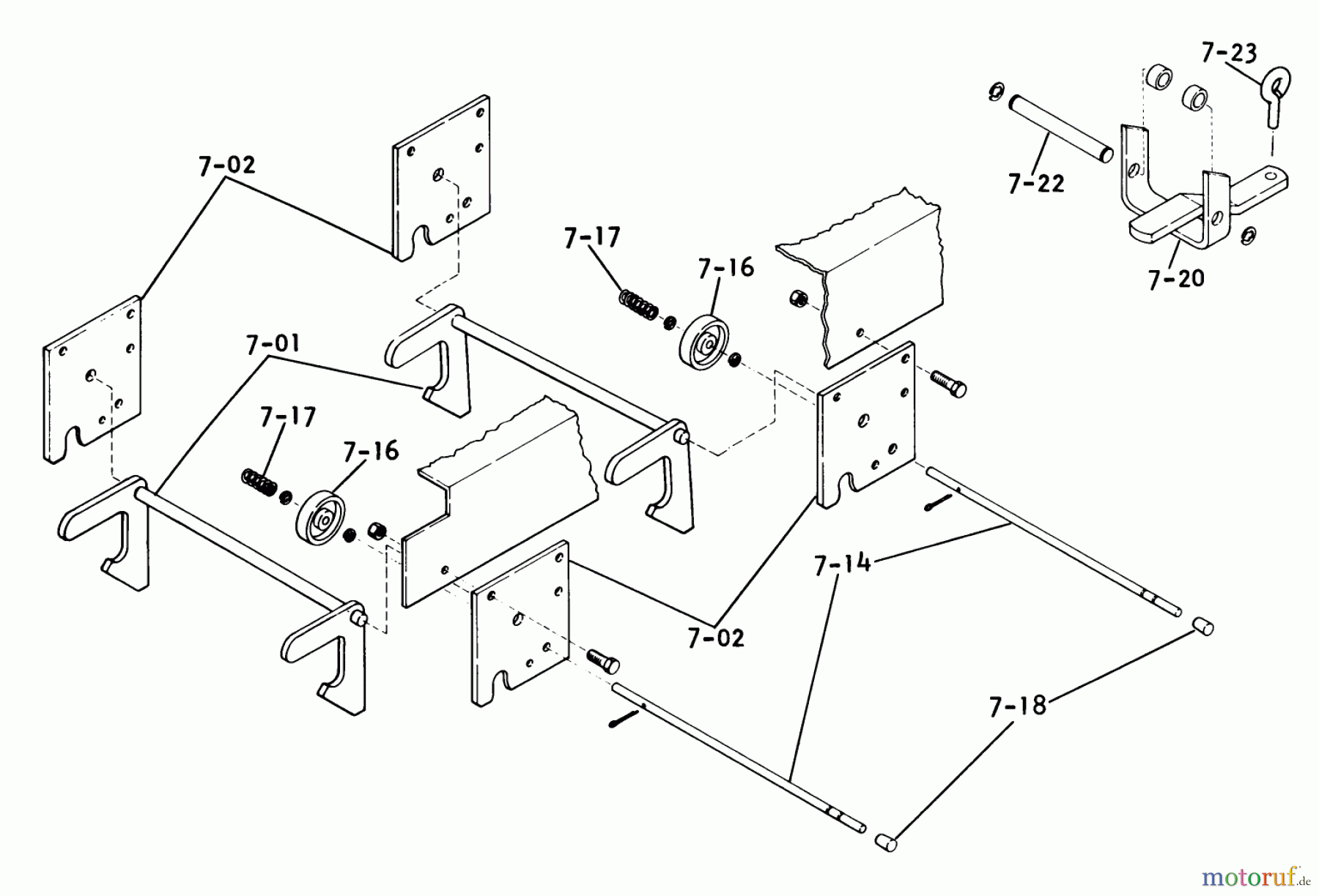 Toro Neu Mowers, Lawn & Garden Tractor Seite 1 1-0651 (D-160) - Toro D-160 Automatic Tractor, 1975 7.000 HITCHES (FIG. 7A)