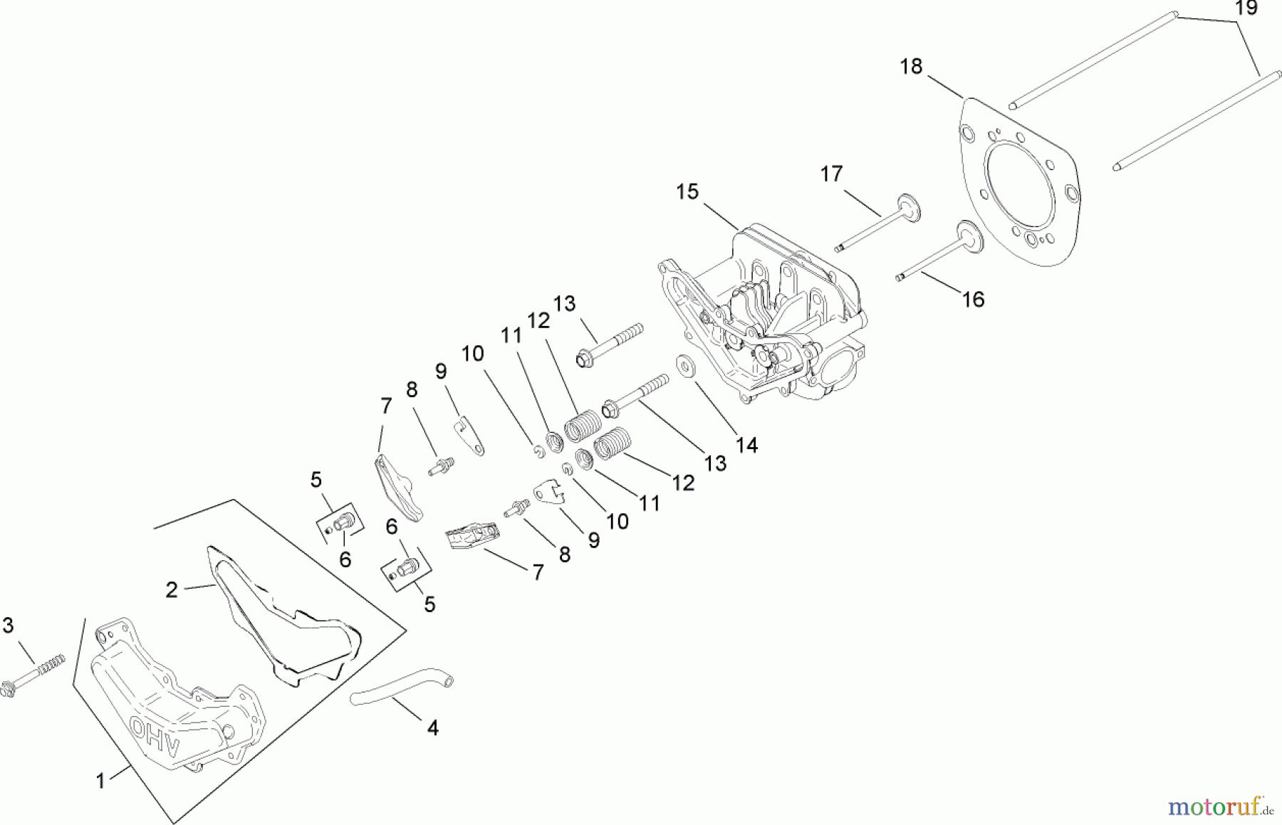  Toro Neu Mowers, Lawn & Garden Tractor Seite 1 13BX60RG744 (LX425) - Toro LX425 Lawn Tractor, 2007 (1A087H10172-1C307H10417) HEAD, VALVE AND BREATHER ASSEMBLY KOHLER SV540-0019