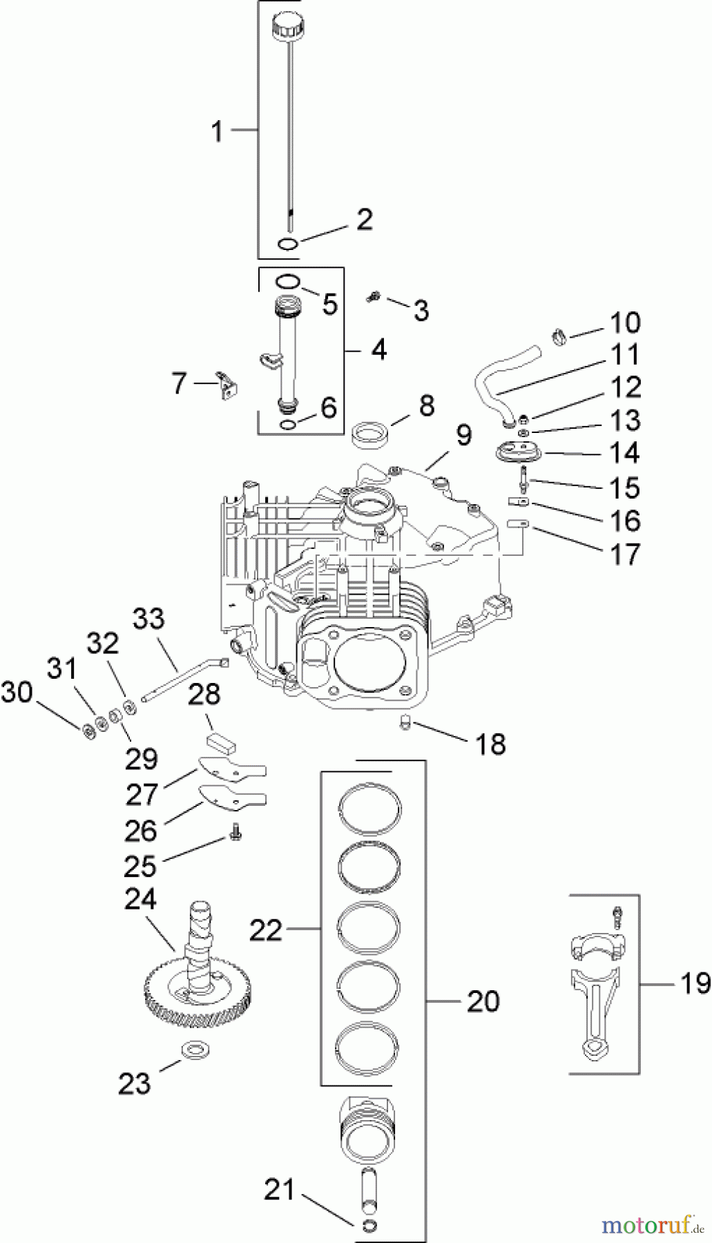  Toro Neu Mowers, Lawn & Garden Tractor Seite 1 14AQ81RP748 (GT2200) - Toro GT2200 Garden Tractor, 2007 (1B087H30130-) CRANKCASE ASSEMBLY KOHLER SV730-0018