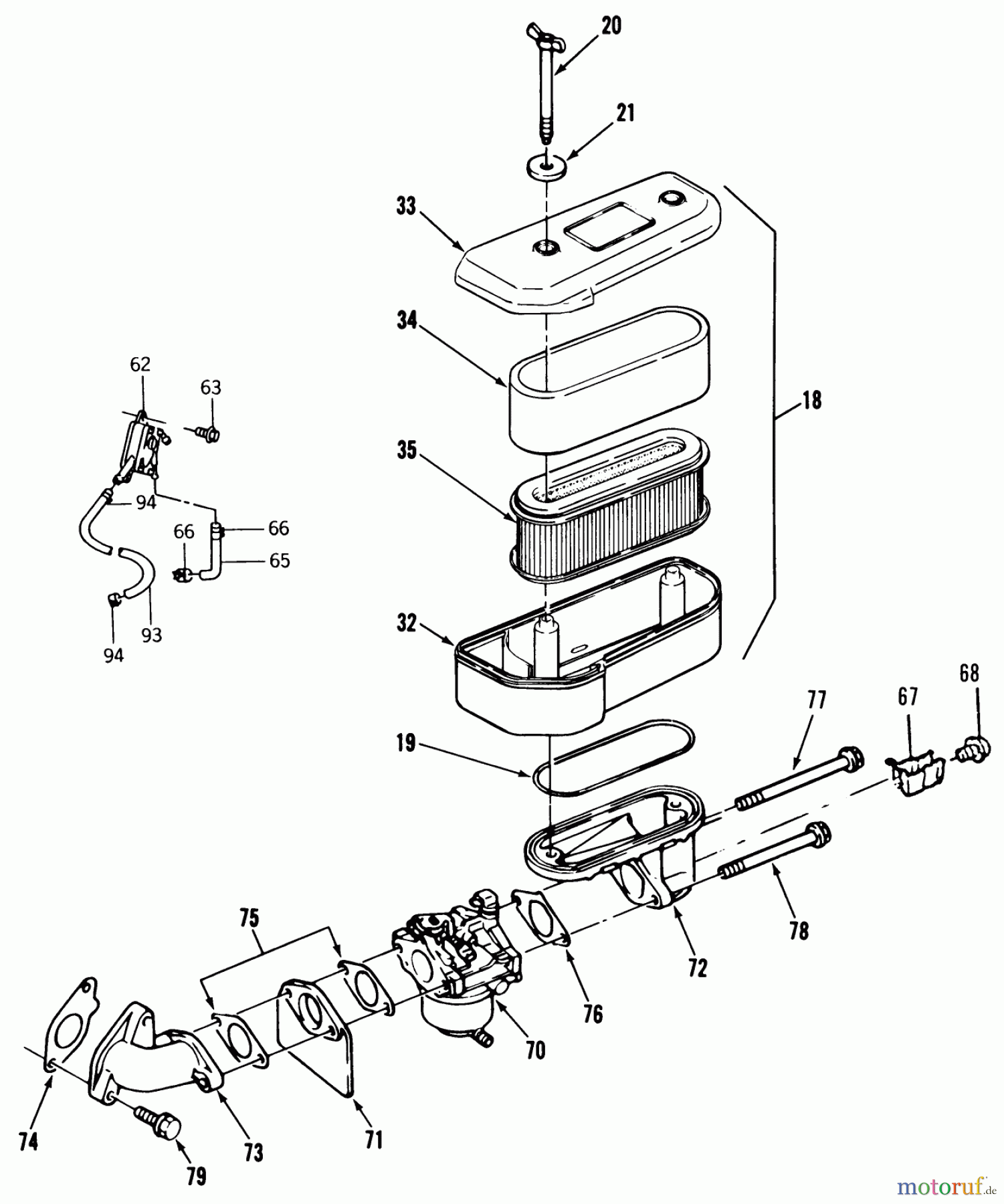 Toro Neu Mowers, Lawn & Garden Tractor Seite 1 22-13KE02 (252-H) - Toro 252-H Tractor, 1989 AIR FILTER & CARBURETOR