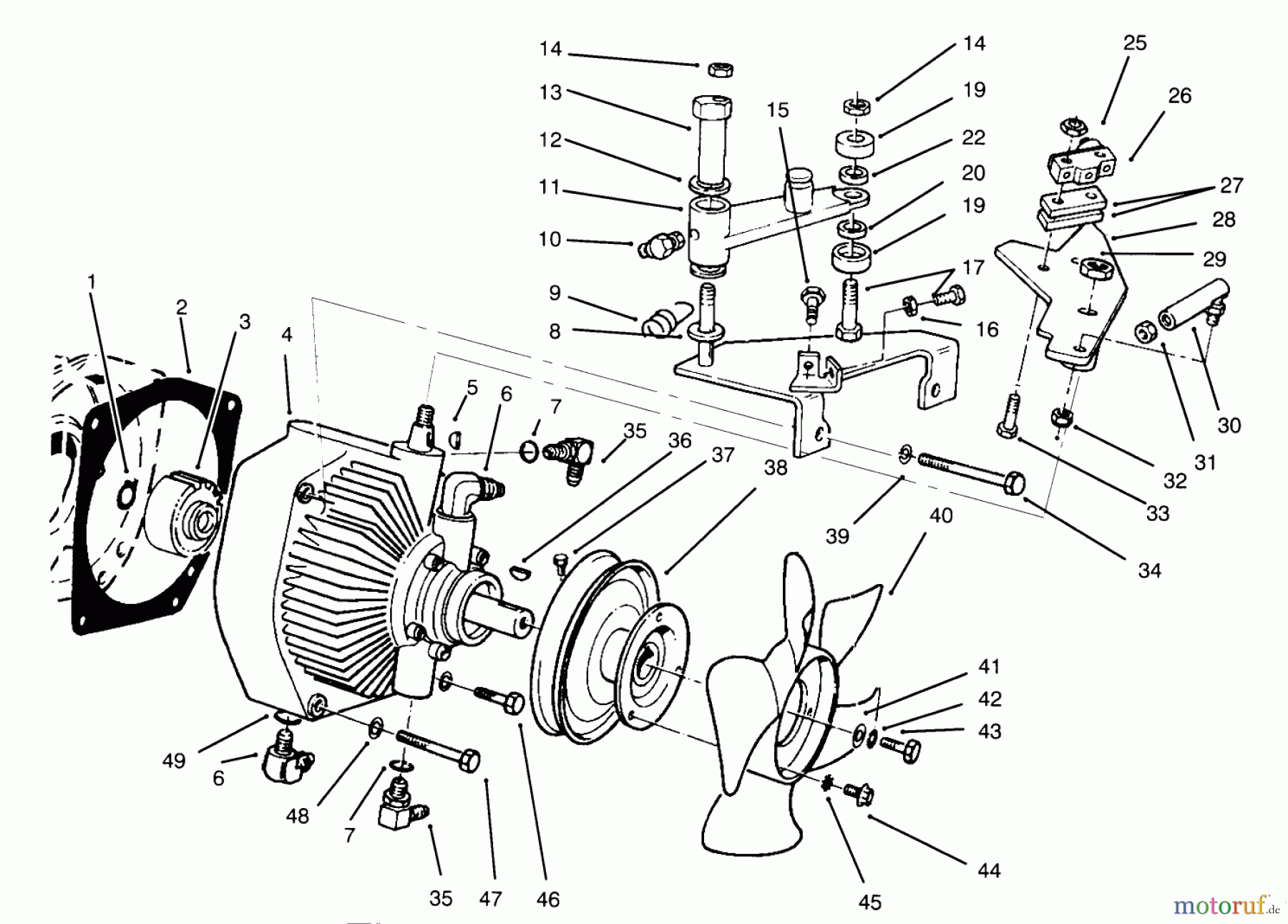  Toro Neu Mowers, Lawn & Garden Tractor Seite 1 30610 (120) - Toro Proline 120, 1994 (490001-499999) TRANSMISSION ASSEMBLY