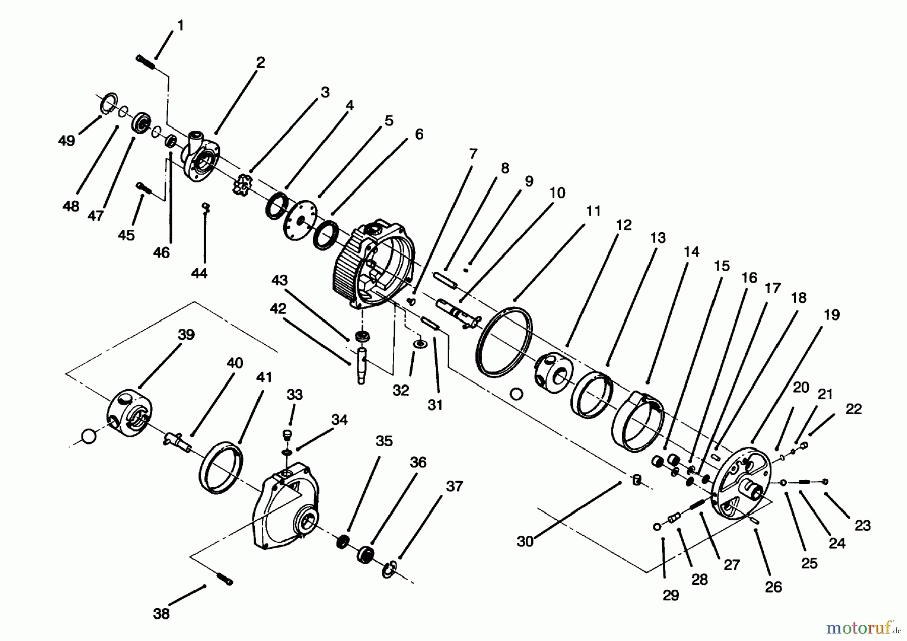 Toro Neu Mowers, Lawn & Garden Tractor Seite 1 30610 (120) - Toro Proline 120, 1995 (591300-599999) HYDROSTATIC TRANSMISSION ASSEMBLY
