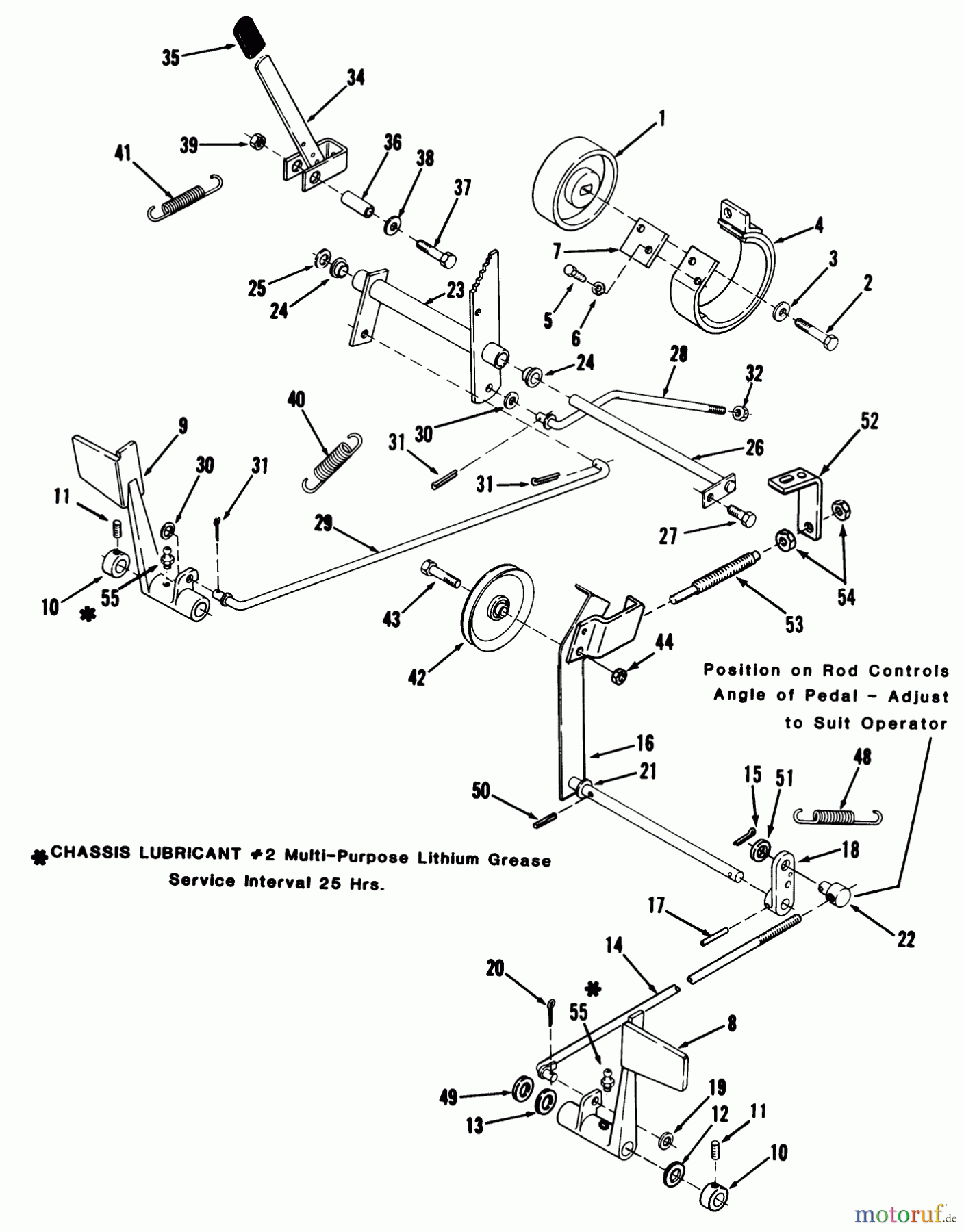  Toro Neu Mowers, Lawn & Garden Tractor Seite 1 31-12KE01 (312-H) - Toro 312-H Garden Tractor, 1990 CLUTCH, BRAKE AND SPEED CONTROL LINKAGE