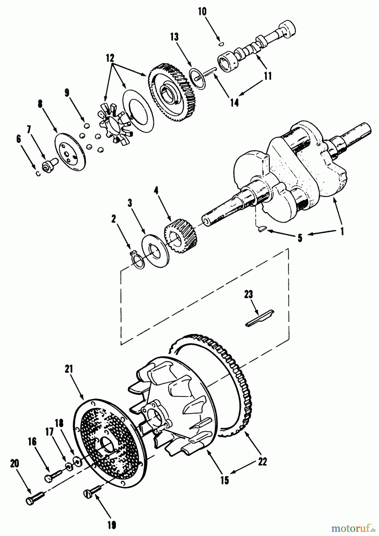 Toro Neu Mowers, Lawn & Garden Tractor Seite 1 31-10K802 (310-8) - Toro 310-8 Garden Tractor, 1991 (1000001-1999999) CRANKSHAFT, CAMSHAFT, FLYWHEEL