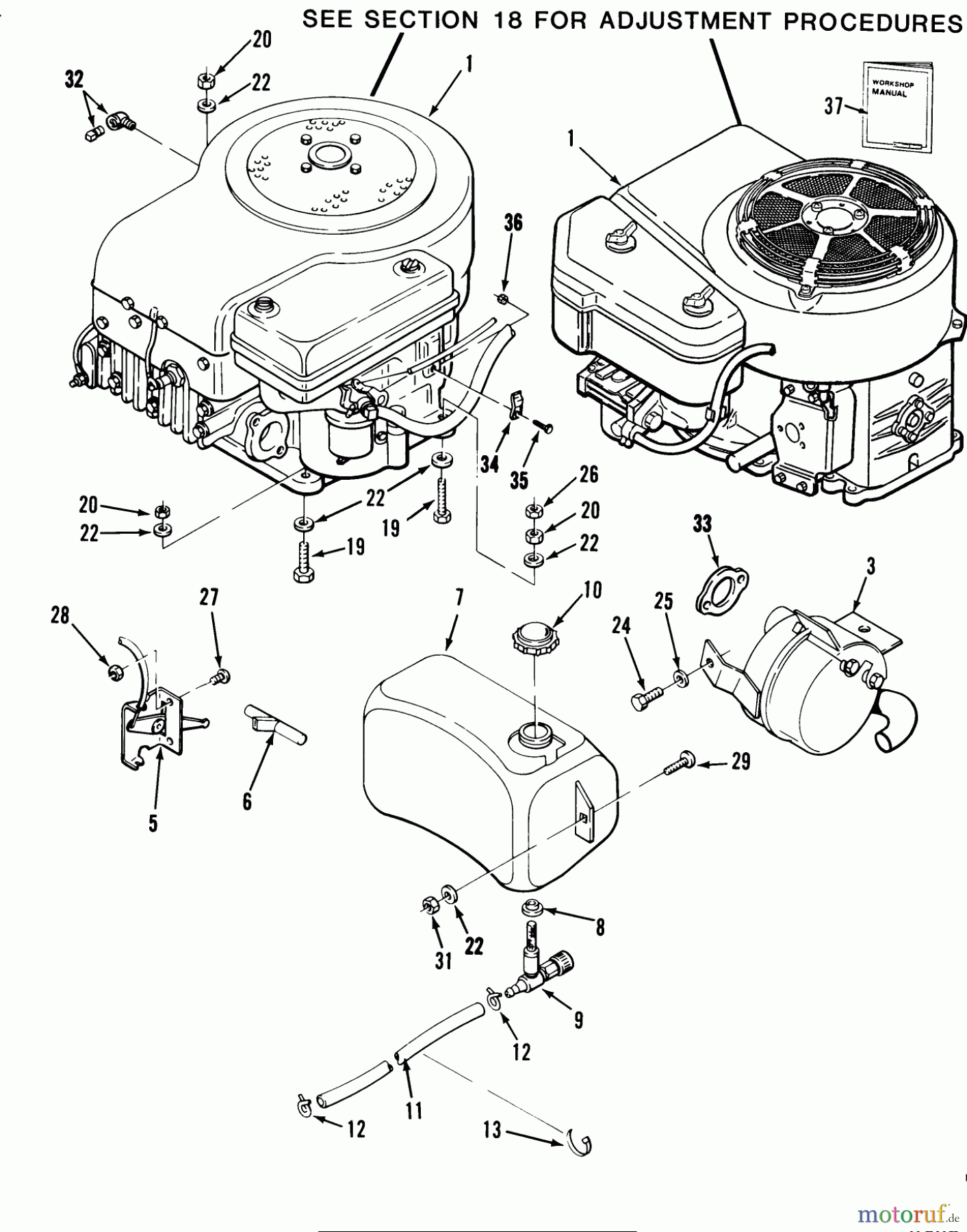  Toro Neu Mowers, Lawn & Garden Tractor Seite 1 32-11BX02 (211-5) - Toro 211-5 Tractor, 1988 ENGINE, FUEL & EXHAUST SYSTEMS