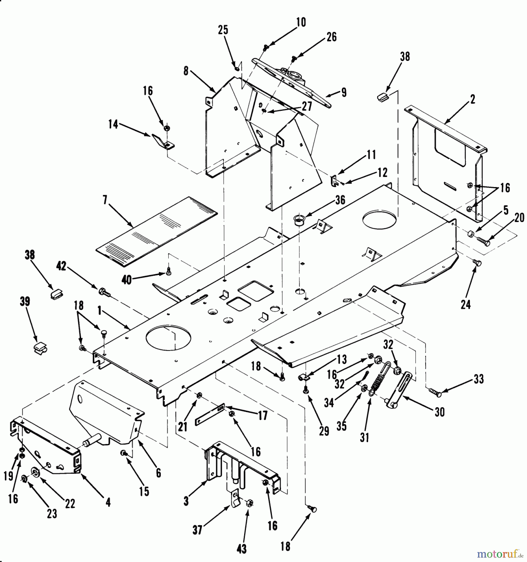  Toro Neu Mowers, Lawn & Garden Tractor Seite 1 32-11B402 (211-4) - Toro 211-4 Tractor, 1988 FRAME, SHEET METAL AND COVERS #1