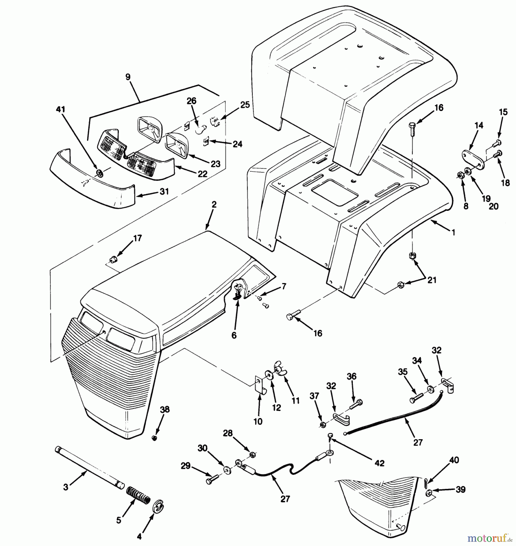  Toro Neu Mowers, Lawn & Garden Tractor Seite 1 32-12O503 (212-5) - Toro 212-5 Tractor, 1992 (2000001-2999999) BODY ASSEMBLY